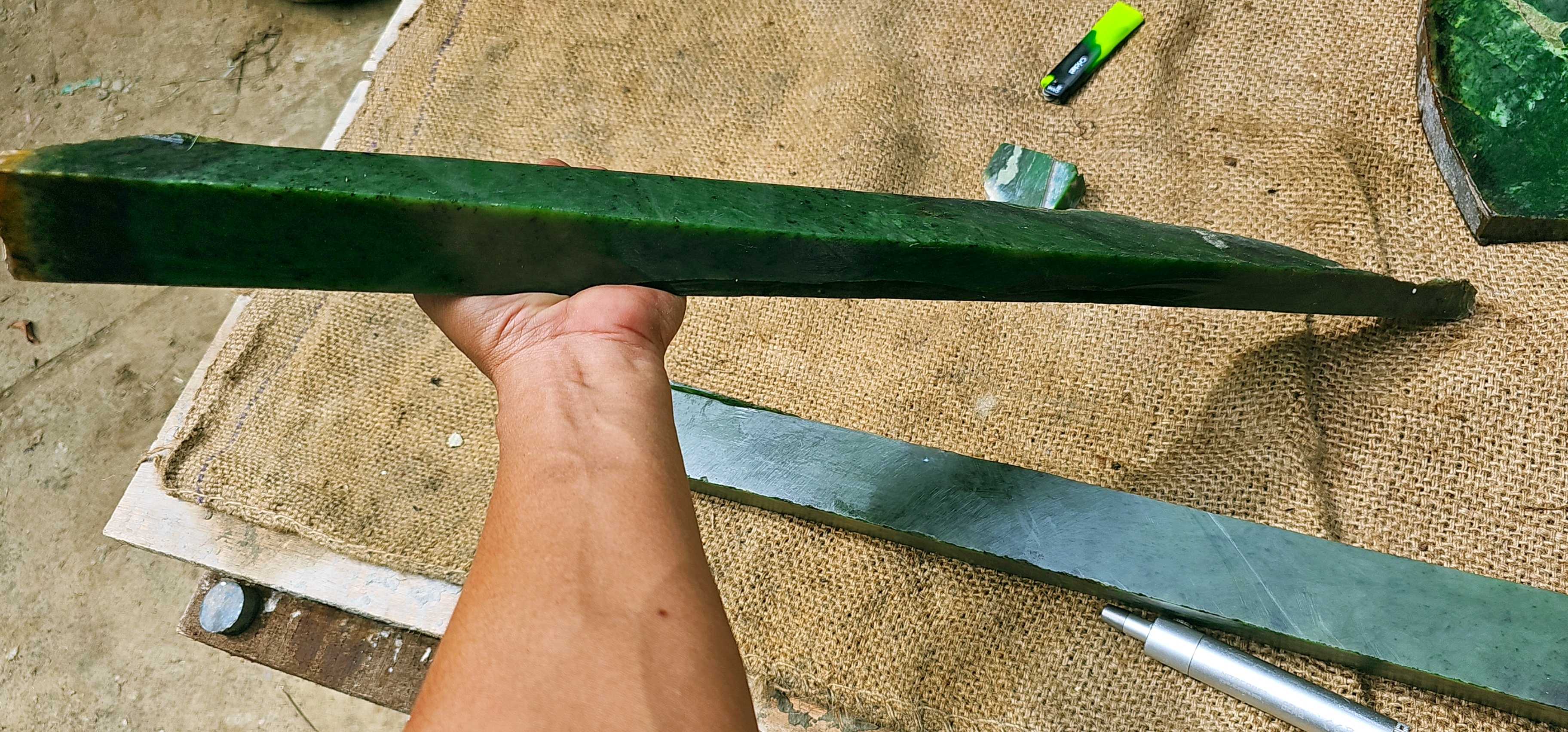 Aceh Natural Deep Forest Green Nephrite Jade Raw Stone – 2.6 KG