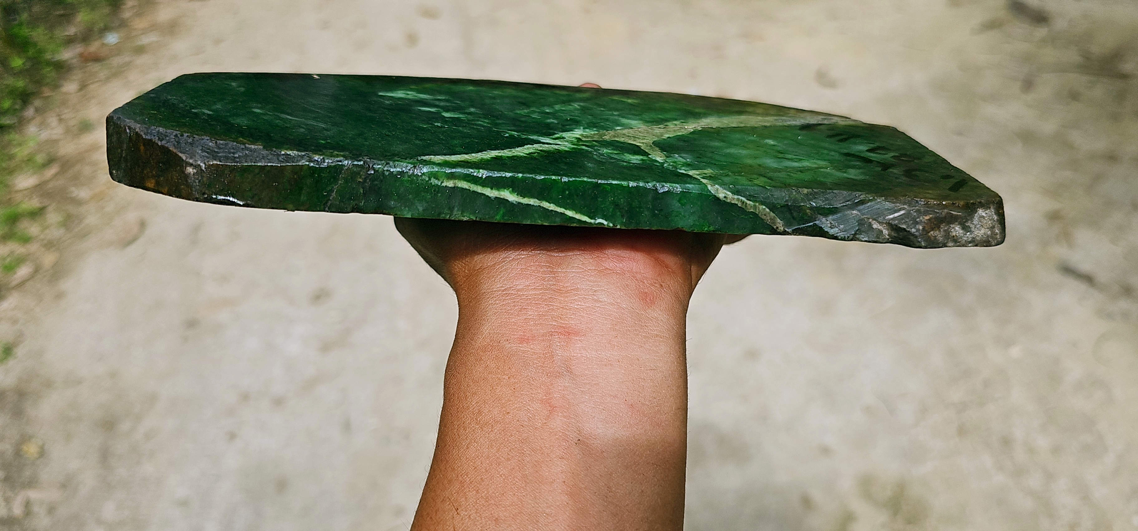 Aceh Natural Deep Green Nephrite Jade Rough Stone – 1.3 KG