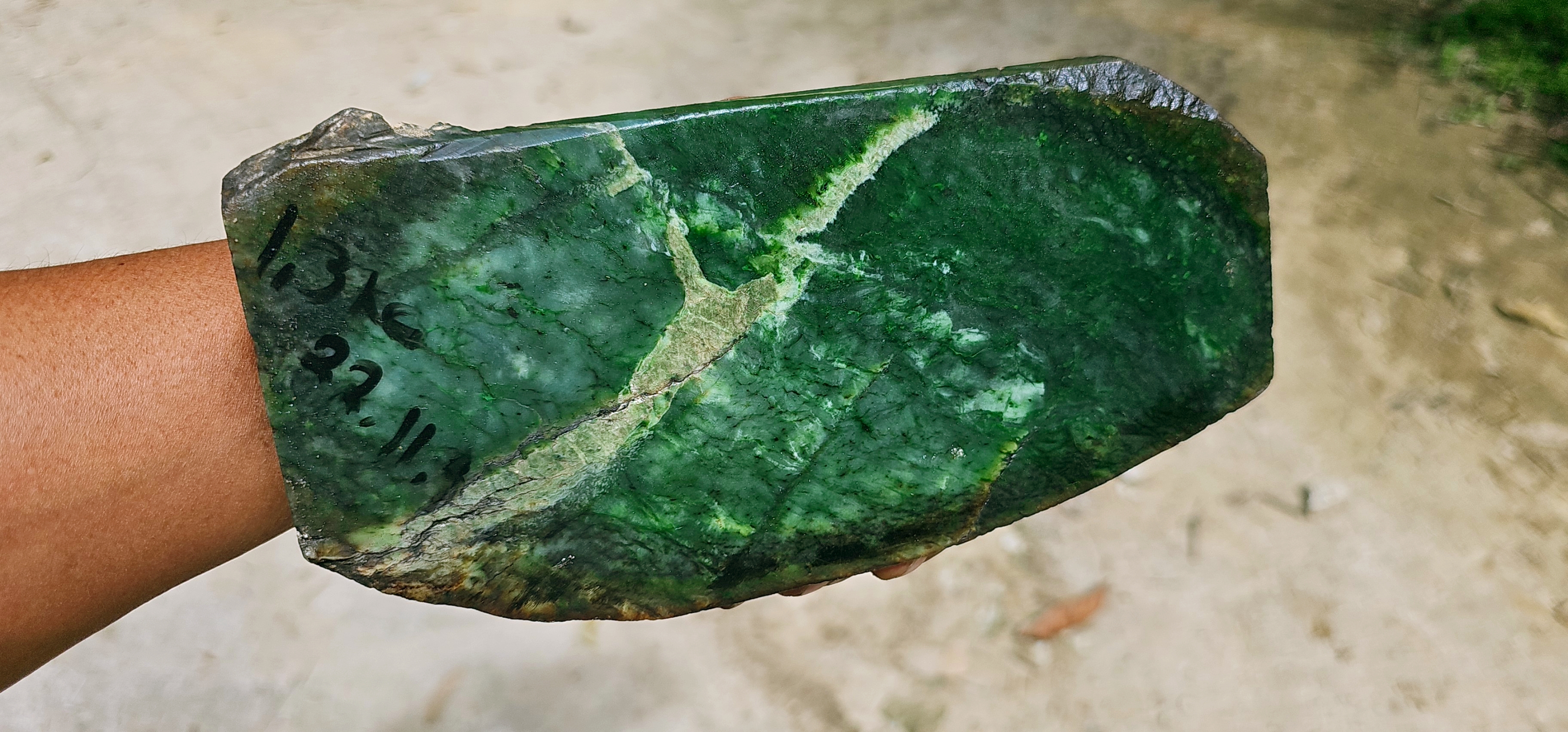 Aceh Natural Deep Green Nephrite Jade Rough Stone – 1.3 KG