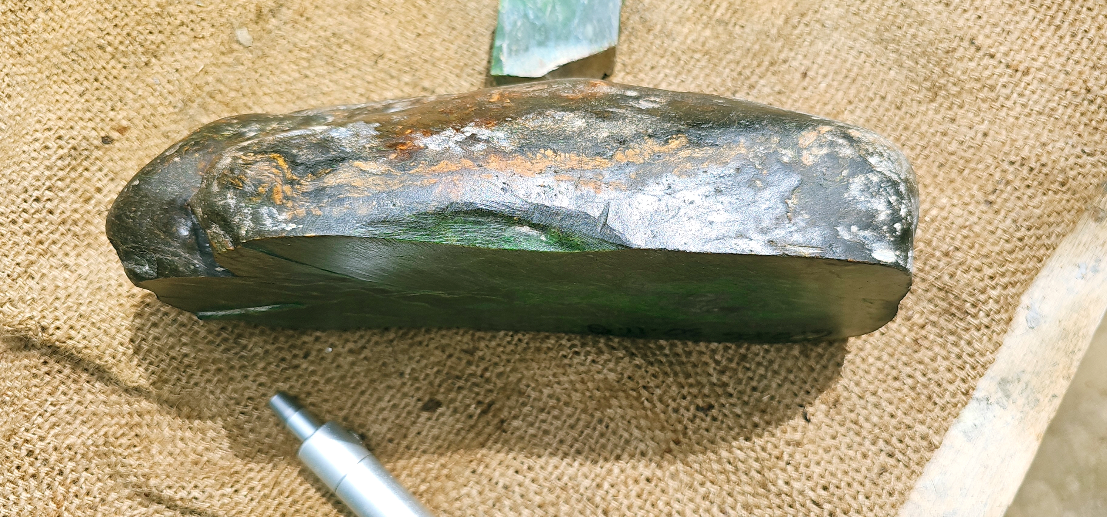 Aceh Natural Deep Forest Green Nephrite Jade with Mottled Cloud Patterns Rough Stone – 6.2 KG