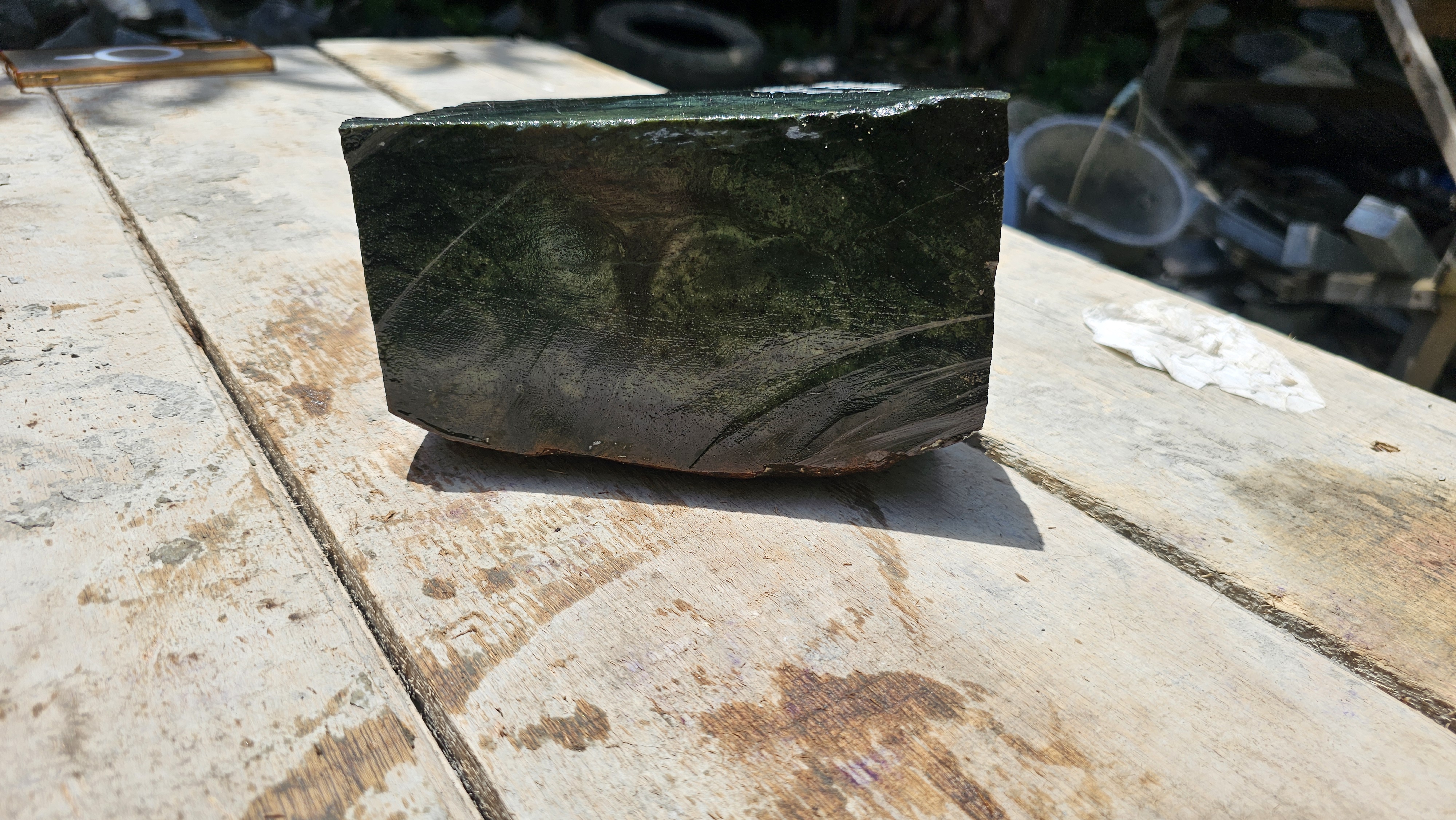 Aceh Natural Dark Green Nephrite Jade Slab Rough Stone – 5.5 KG