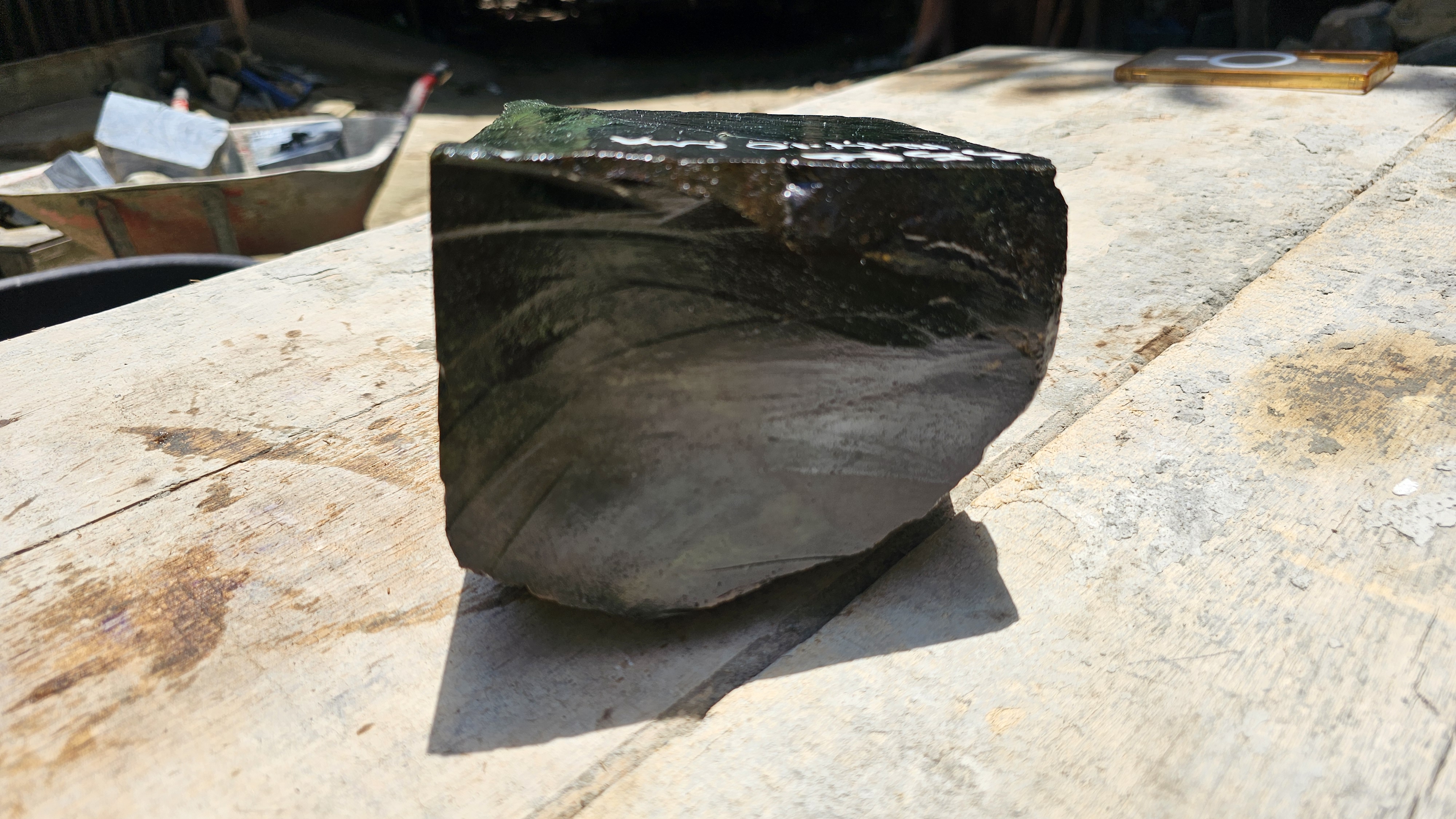 Aceh Natural Dark Green Nephrite Jade Slab Rough Stone – 5.5 KG