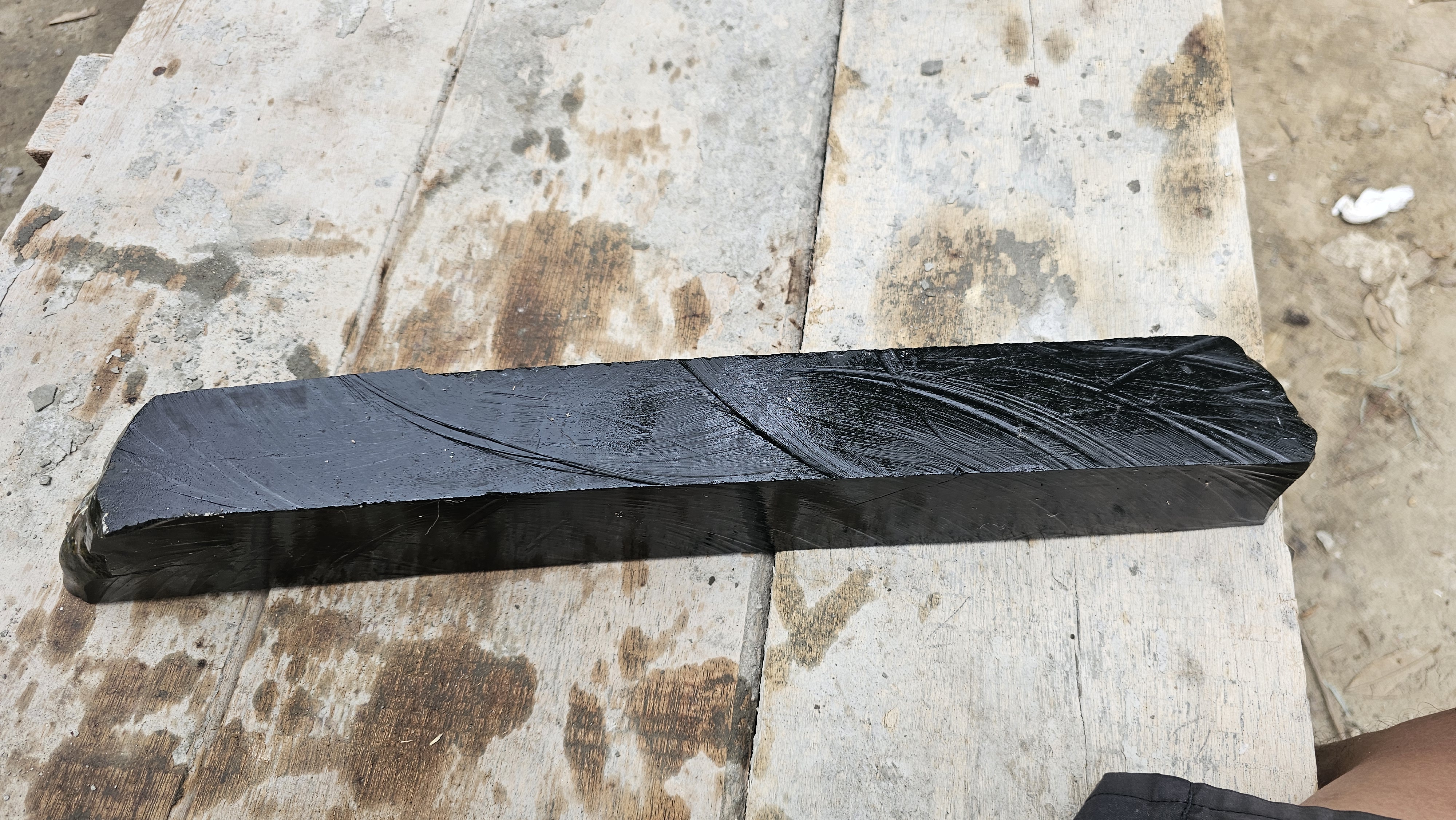 Aceh Natural Dark Green Nephrite Jade Slab Rough Stone – 4 KG