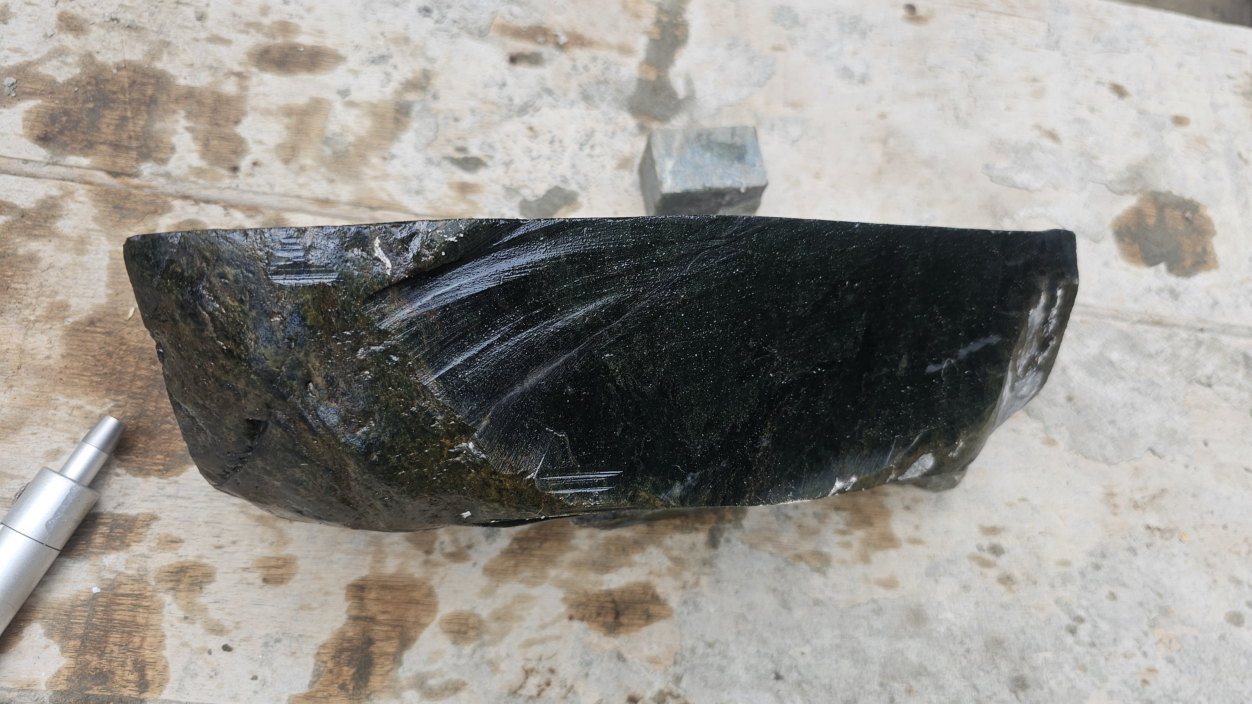Aceh Natural Dark Green Nephrite Jade Slab Rough Stone – 7 KG