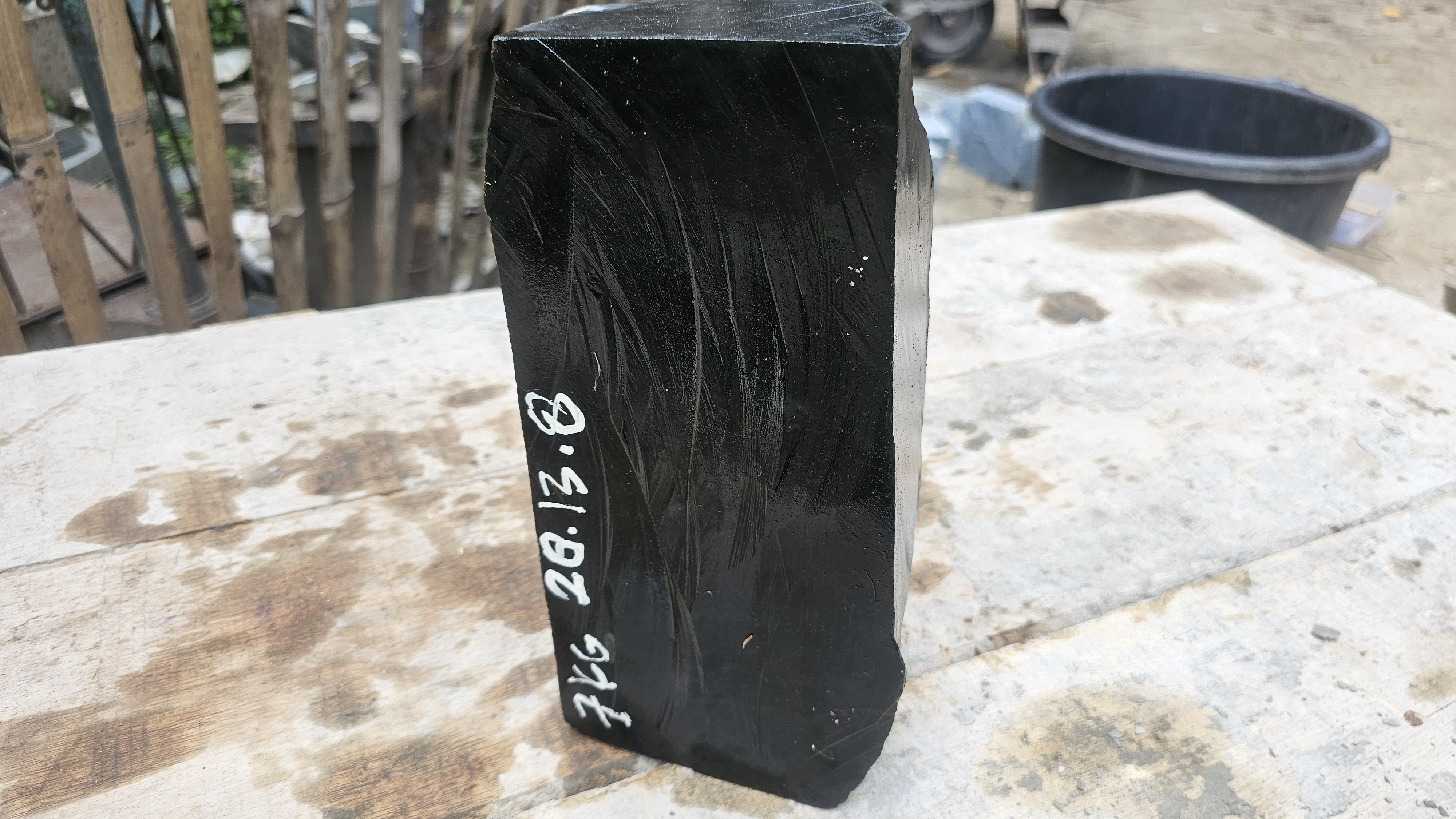 Aceh Natural Dark Green Nephrite Jade Slab Rough Stone – 7 KG