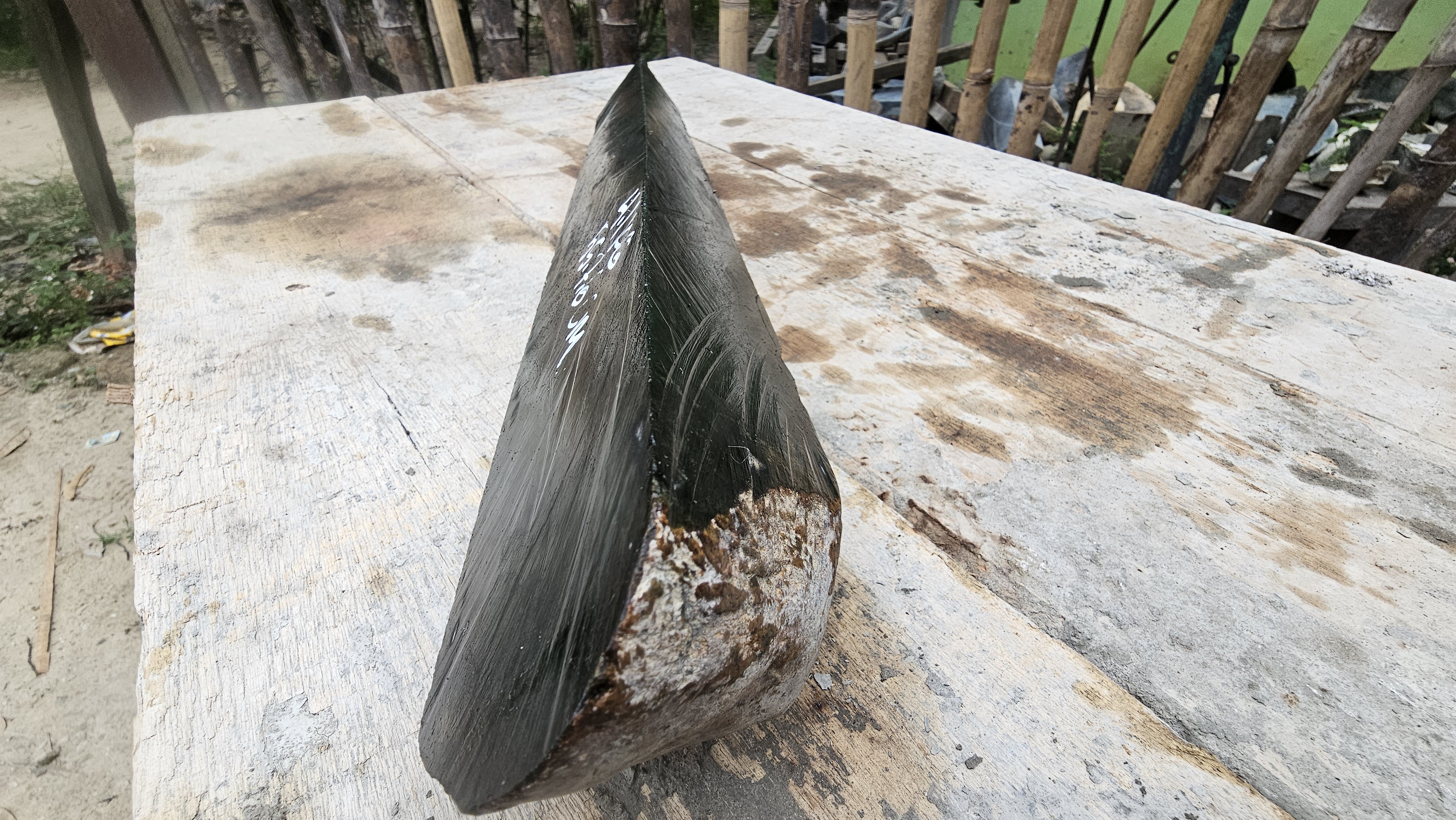 Aceh Natural Dark Green Nephrite Jade Slab Rough Stone – 4.1 KG