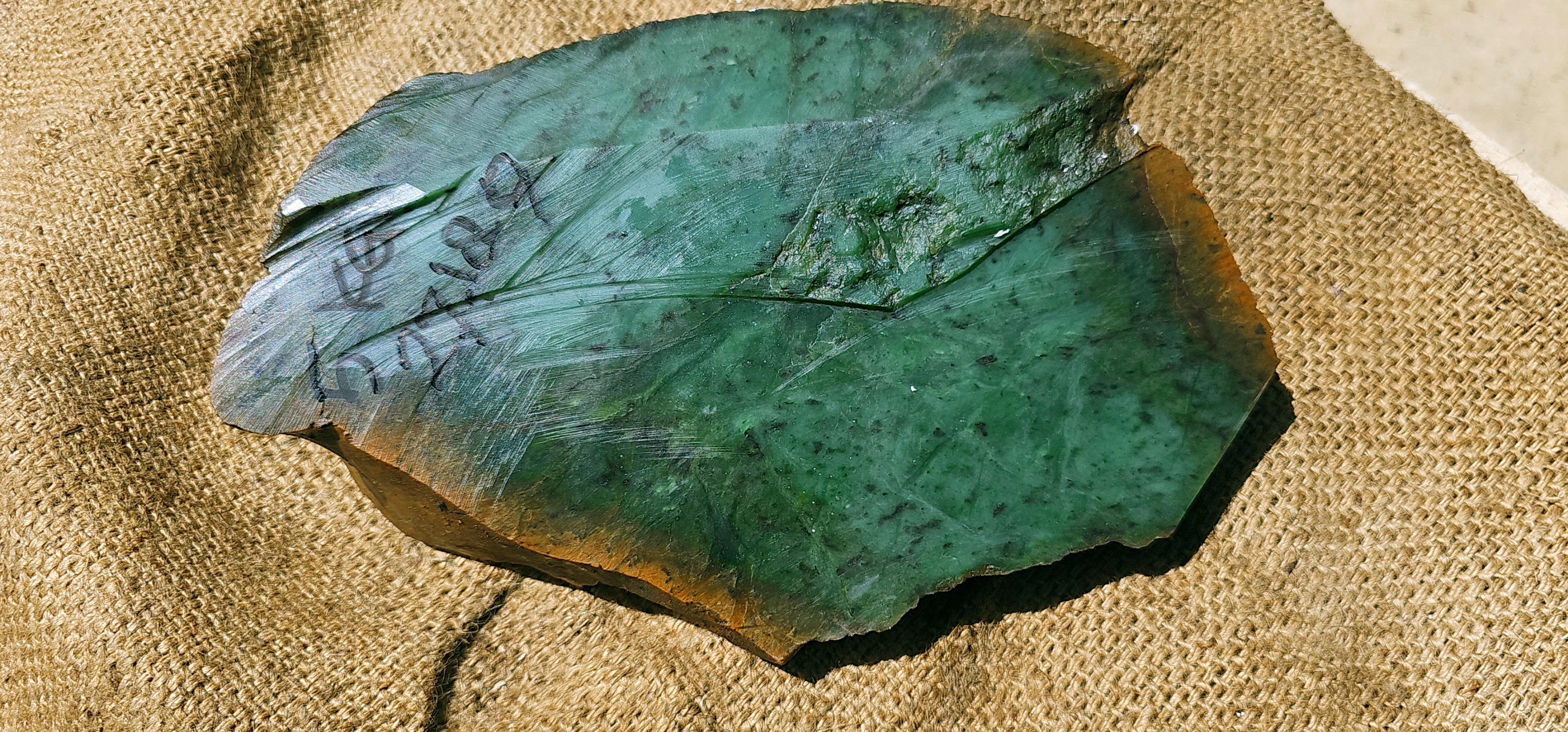 Aceh Natural Deep Forest Green Nephrite Jade with Organic Clouded Veining Rough Stone – 5 KG