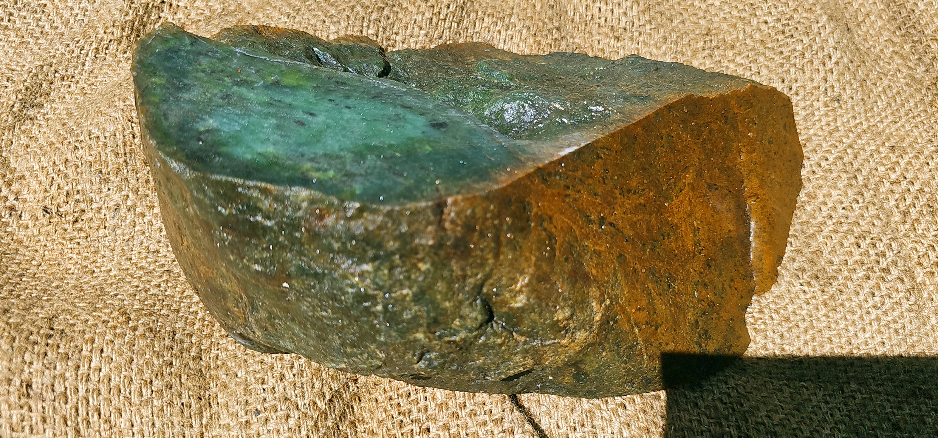 Aceh Natural Deep Forest Green Nephrite Jade with Organic Clouded Veining Rough Stone – 5 KG