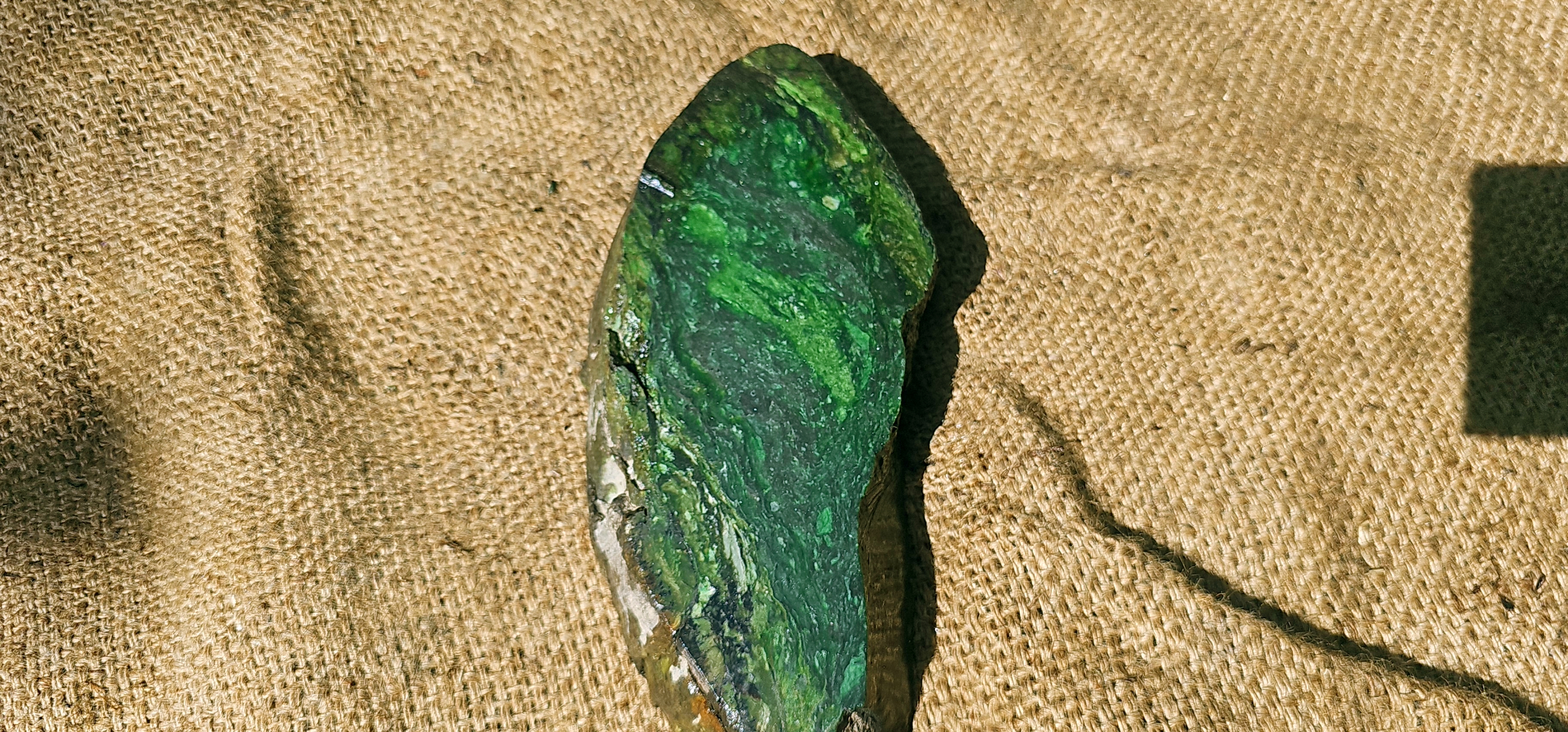Aceh Natural Deep Forest Green Nephrite Jade with Organic Clouded Veining Rough Stone – 1.2 KG