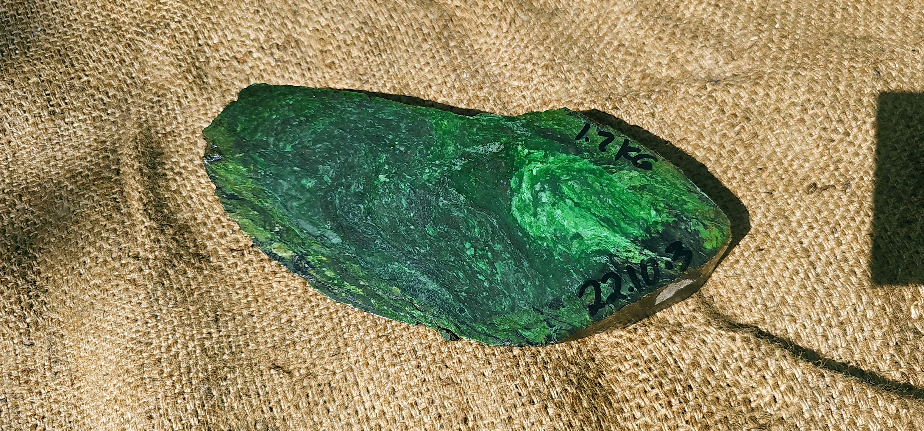 Aceh Natural Deep Forest Green Nephrite Jade with Organic Clouded Veining Rough Stone – 1.2 KG