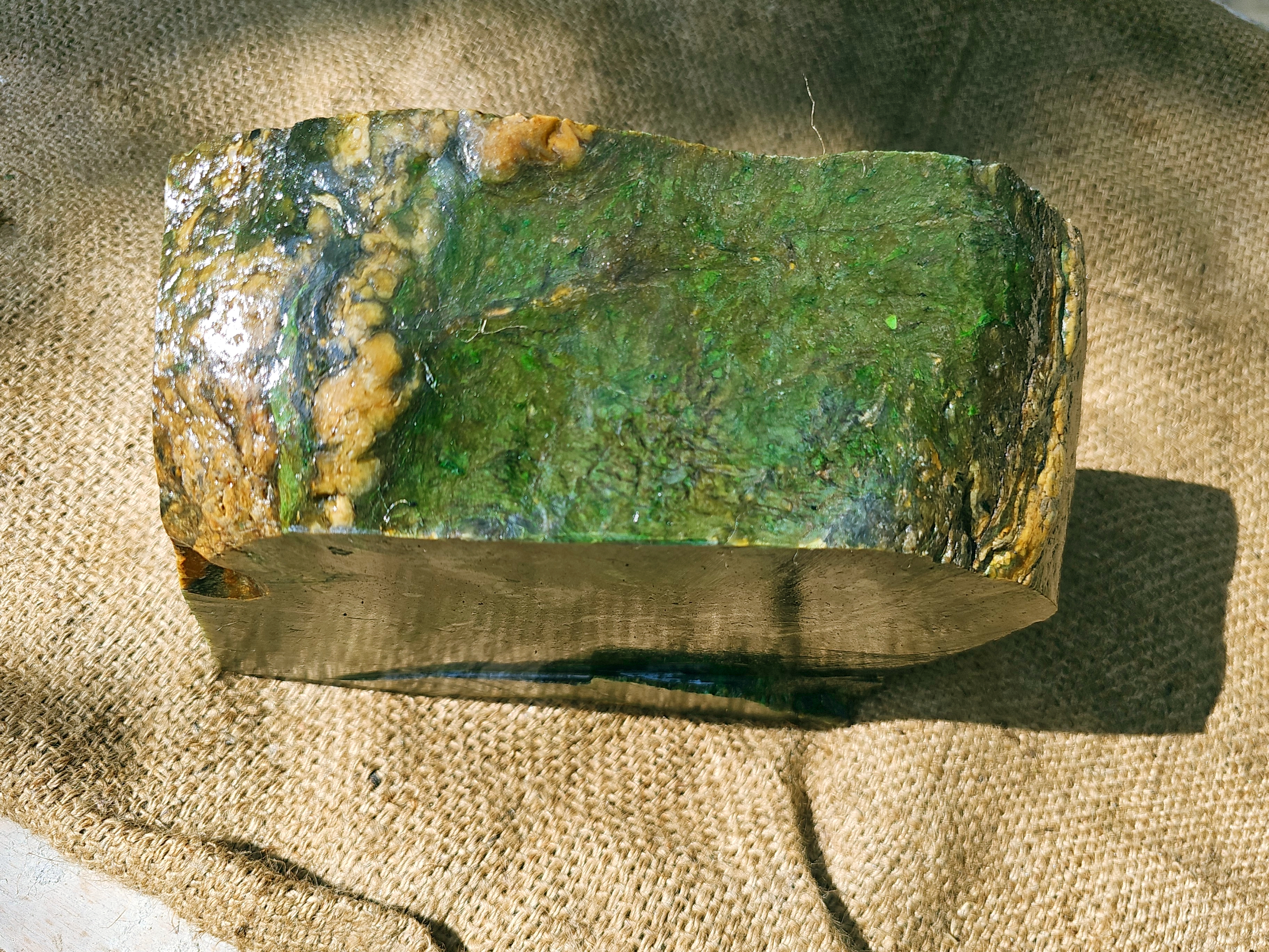 Aceh Natural Deep Forest Green and Blackjade Rough Stone with Smoky Gray Clouded Veining – 9 KG