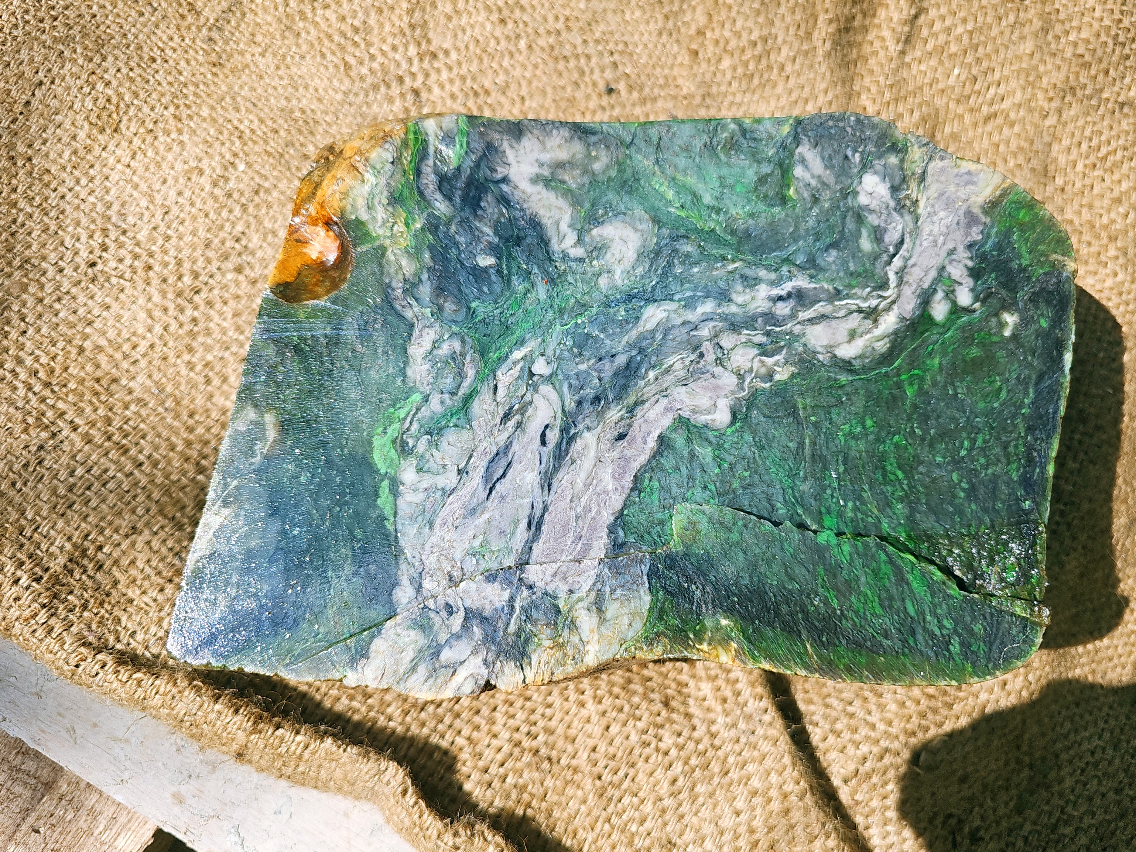 Aceh Natural Deep Forest Green and Blackjade Rough Stone with Smoky Gray Clouded Veining – 9 KG