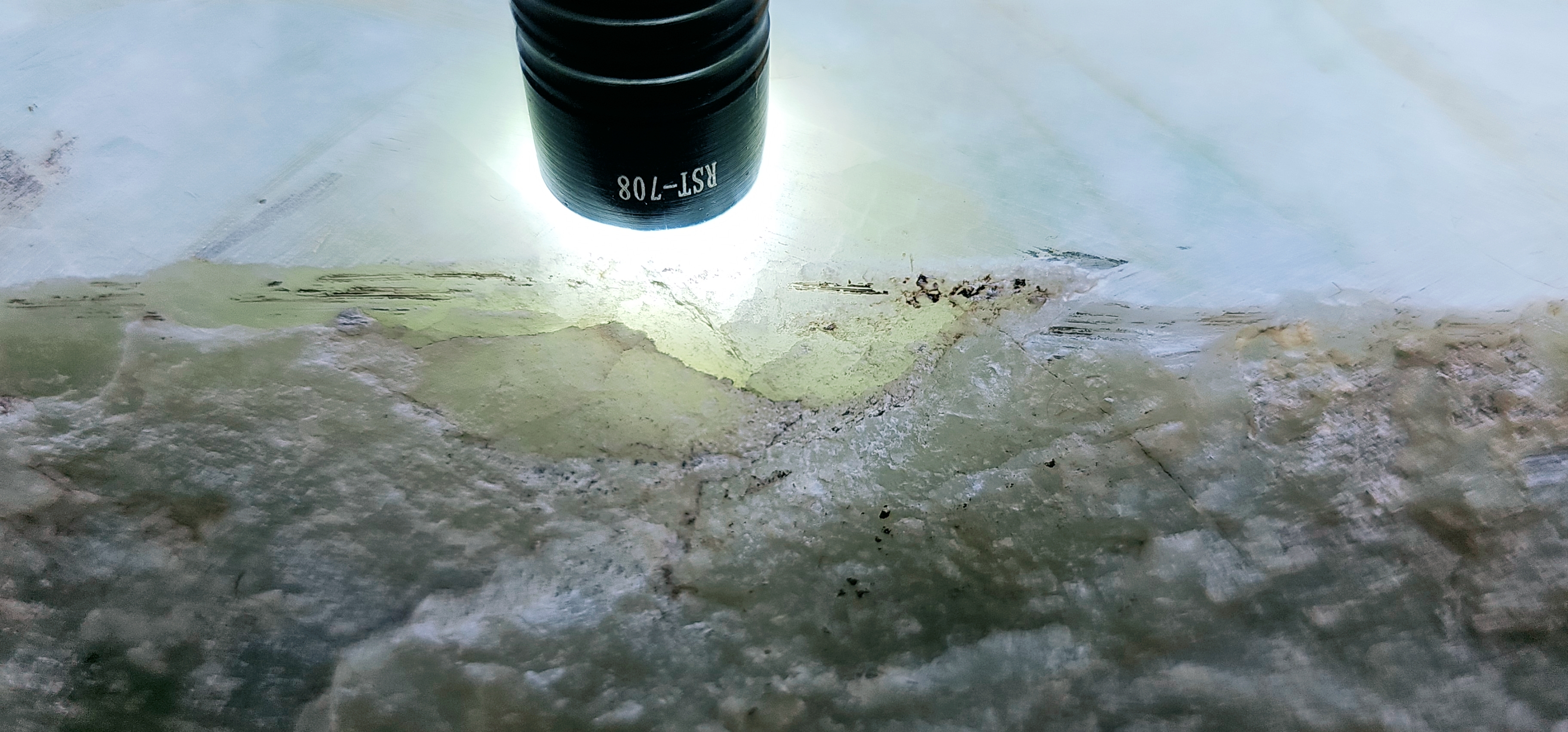 Aceh Ice Jade Rough Stone with Pale Blue-Green Tones and Translucent Crystalline Veining – 12.1 KG