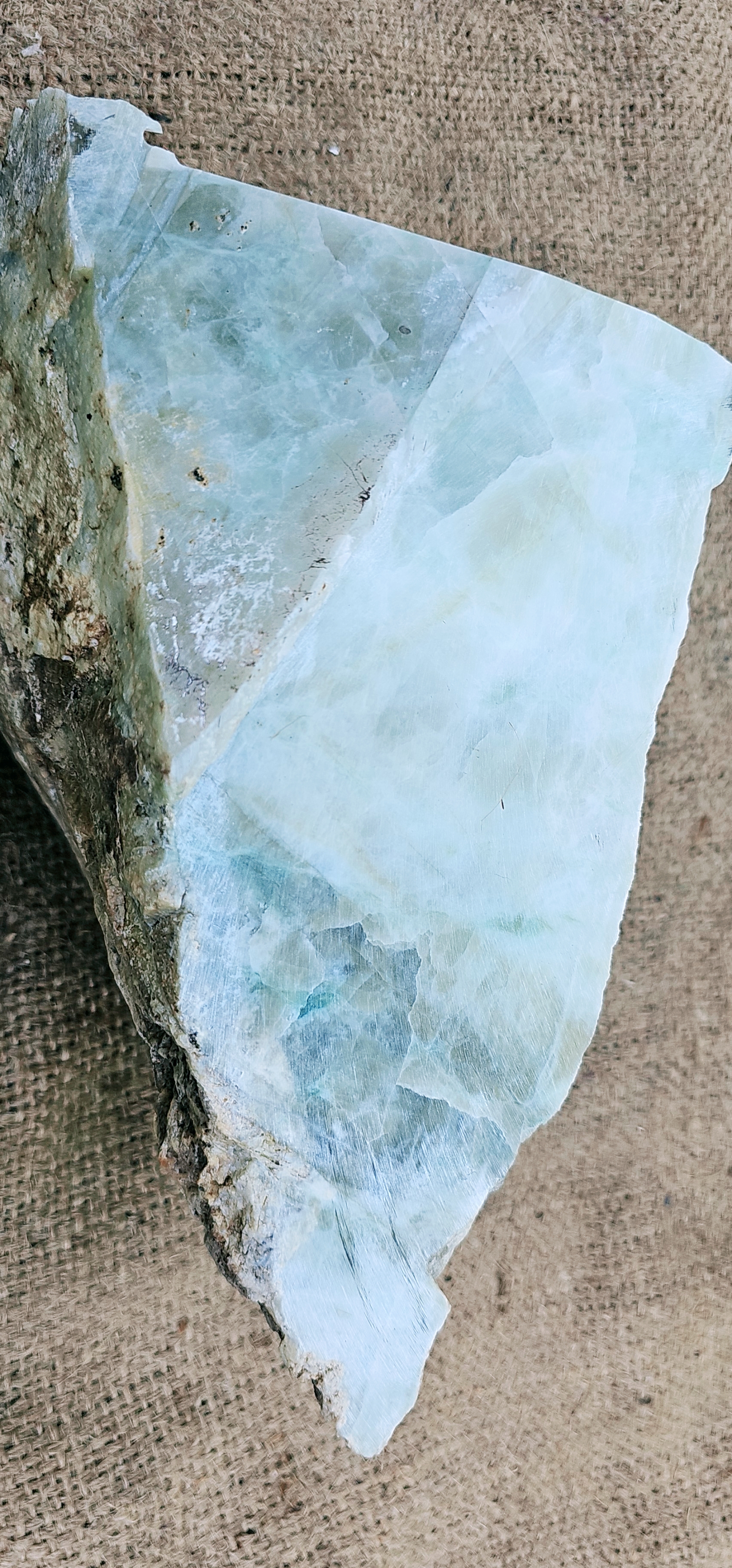 Aceh Ice Jade Rough Stone with Pale Blue-Green Tones and Translucent Crystalline Veining – 12.1 KG