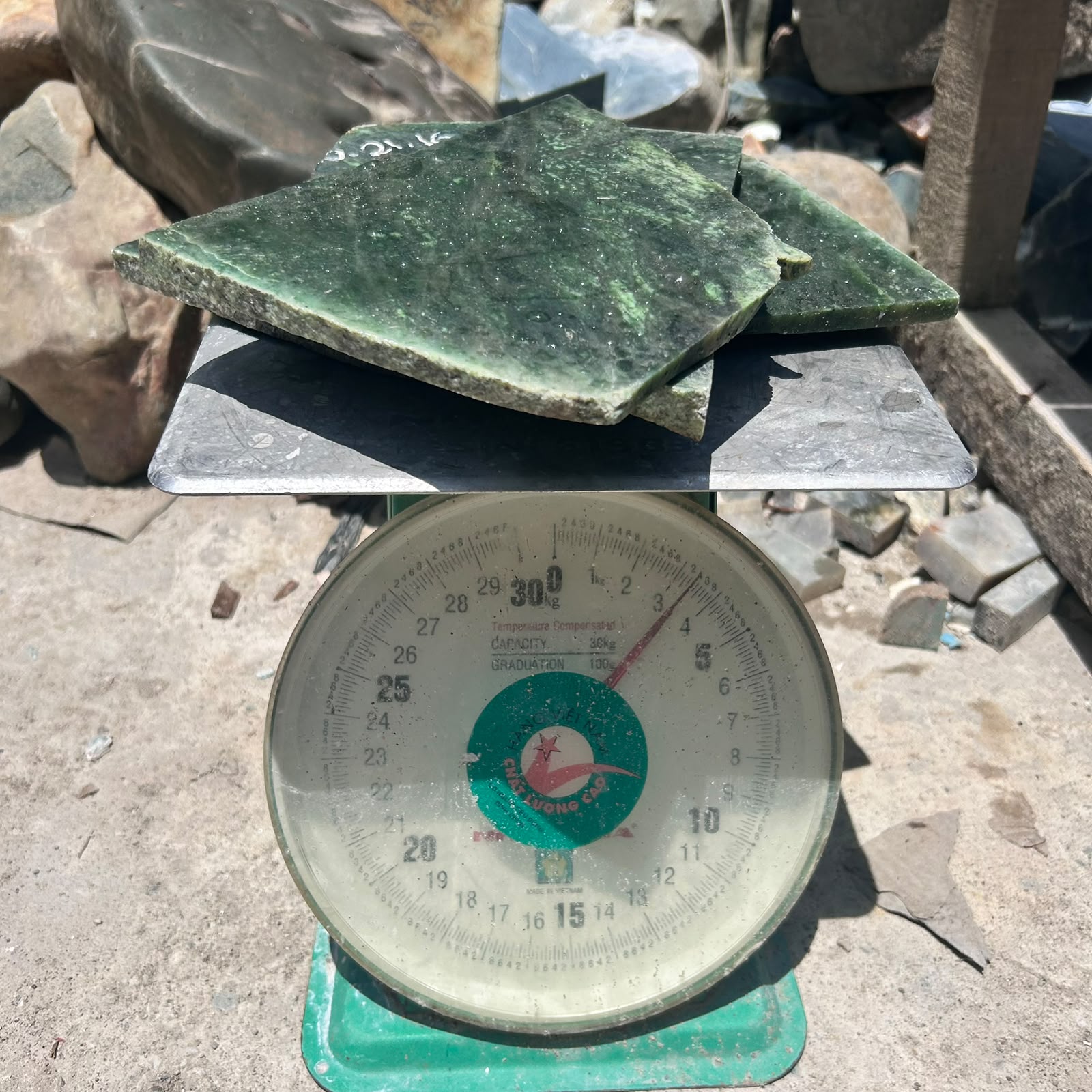 4PCS Aceh Natural Deep Forest Green Nephrite Jade Slabs Lot with Organic Mottled Veining Rough Stone – 3.4 KG