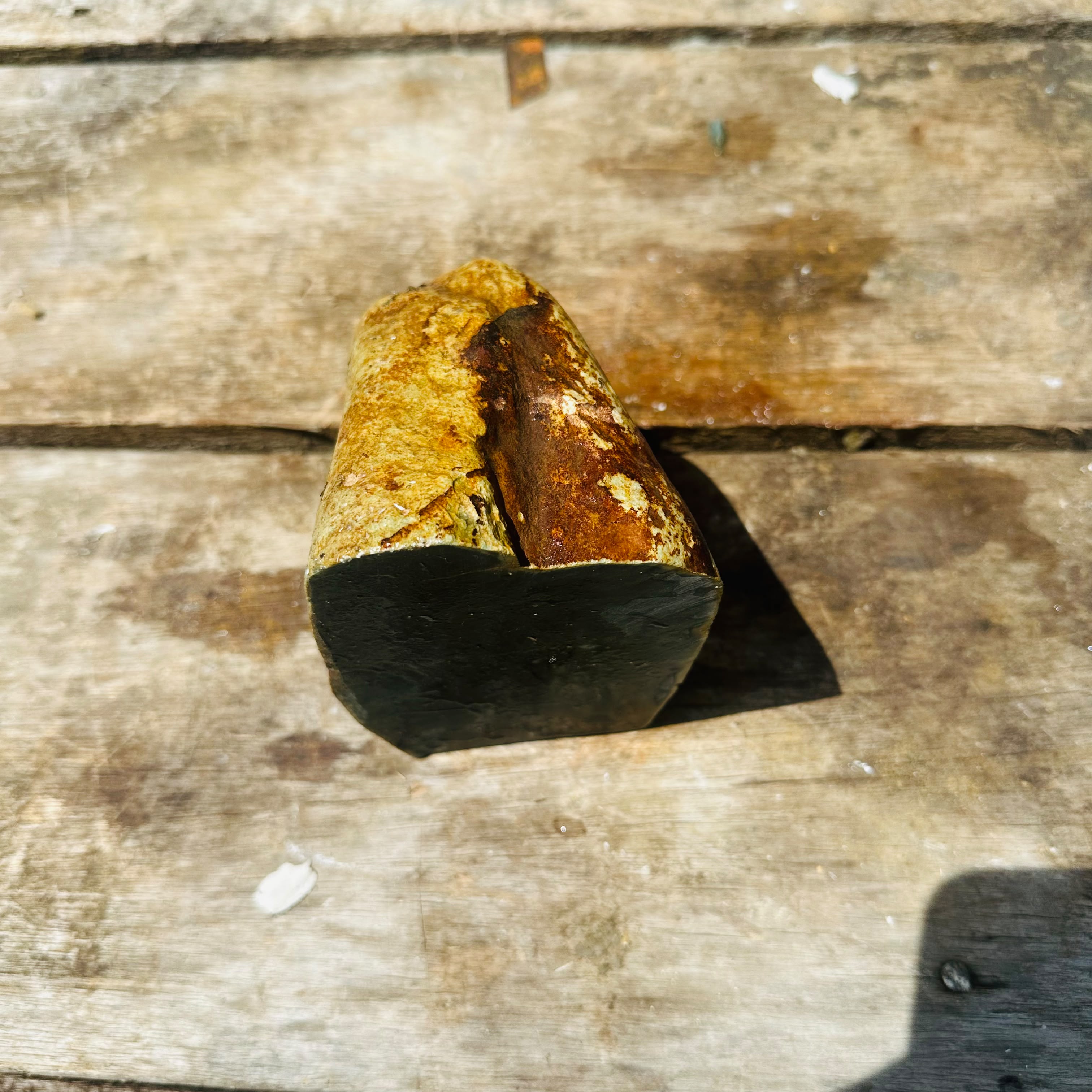 Aceh Natural Deep Blackjade with Ochre Rind and Distinctive Mineral Contrasts Rough Stone – 2.4 KG