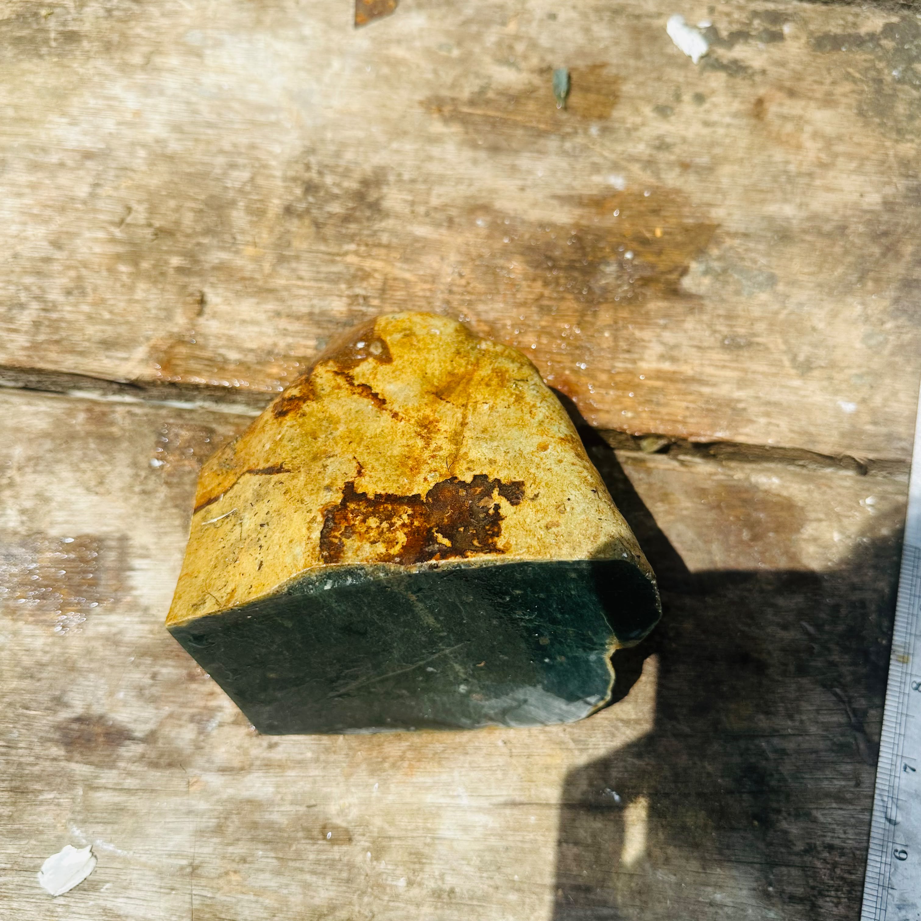 Aceh Natural Deep Blackjade with Ochre Rind and Distinctive Mineral Contrasts Rough Stone – 2.4 KG