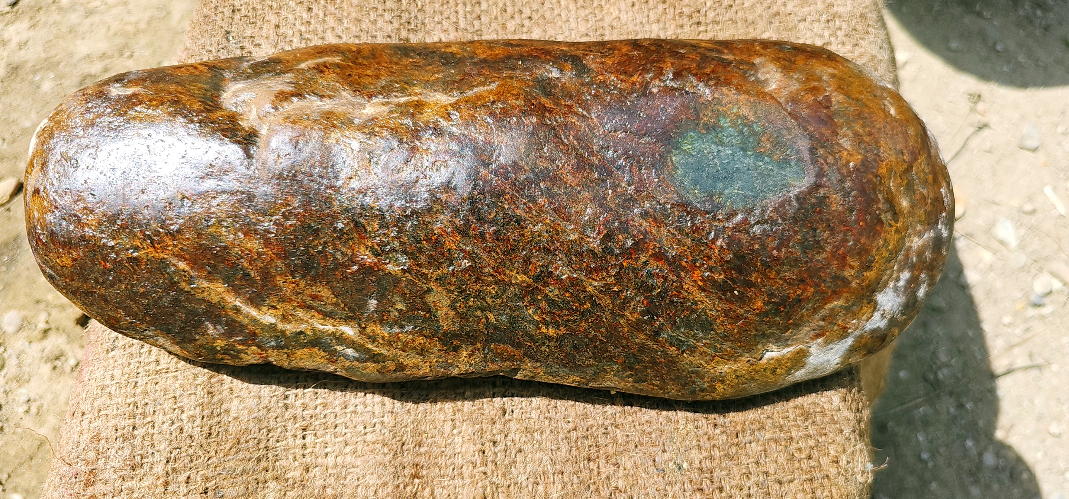 Aceh Natural Deep Nephrite Jade with Rich Brown-Green Undertones and Distinctive Moss Green Window Rough Stone – 4 KG