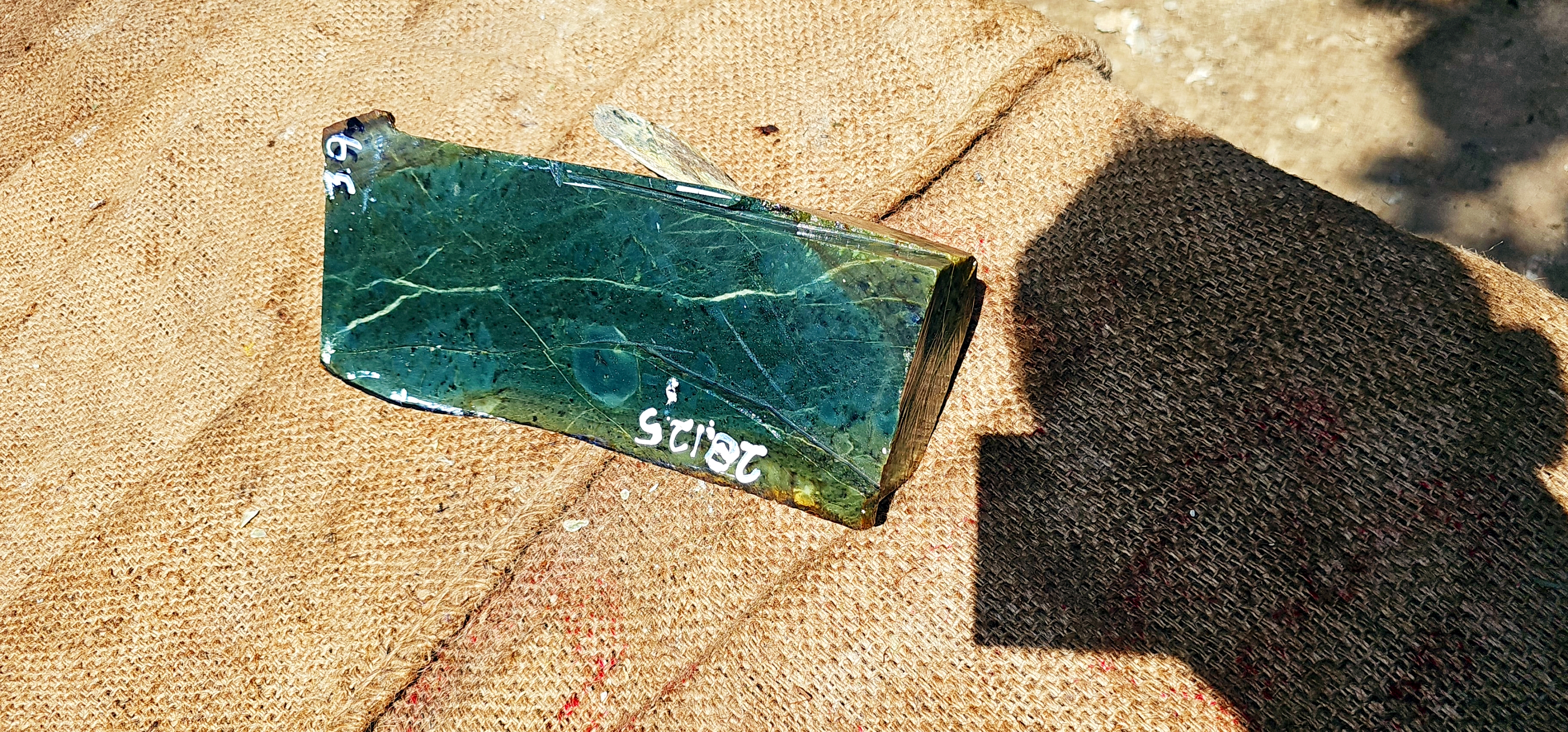 Aceh Natural Deep Nephrite jade with Rich Green Undertones and Organic Linear Veining Rough Stone – 3.9 KG