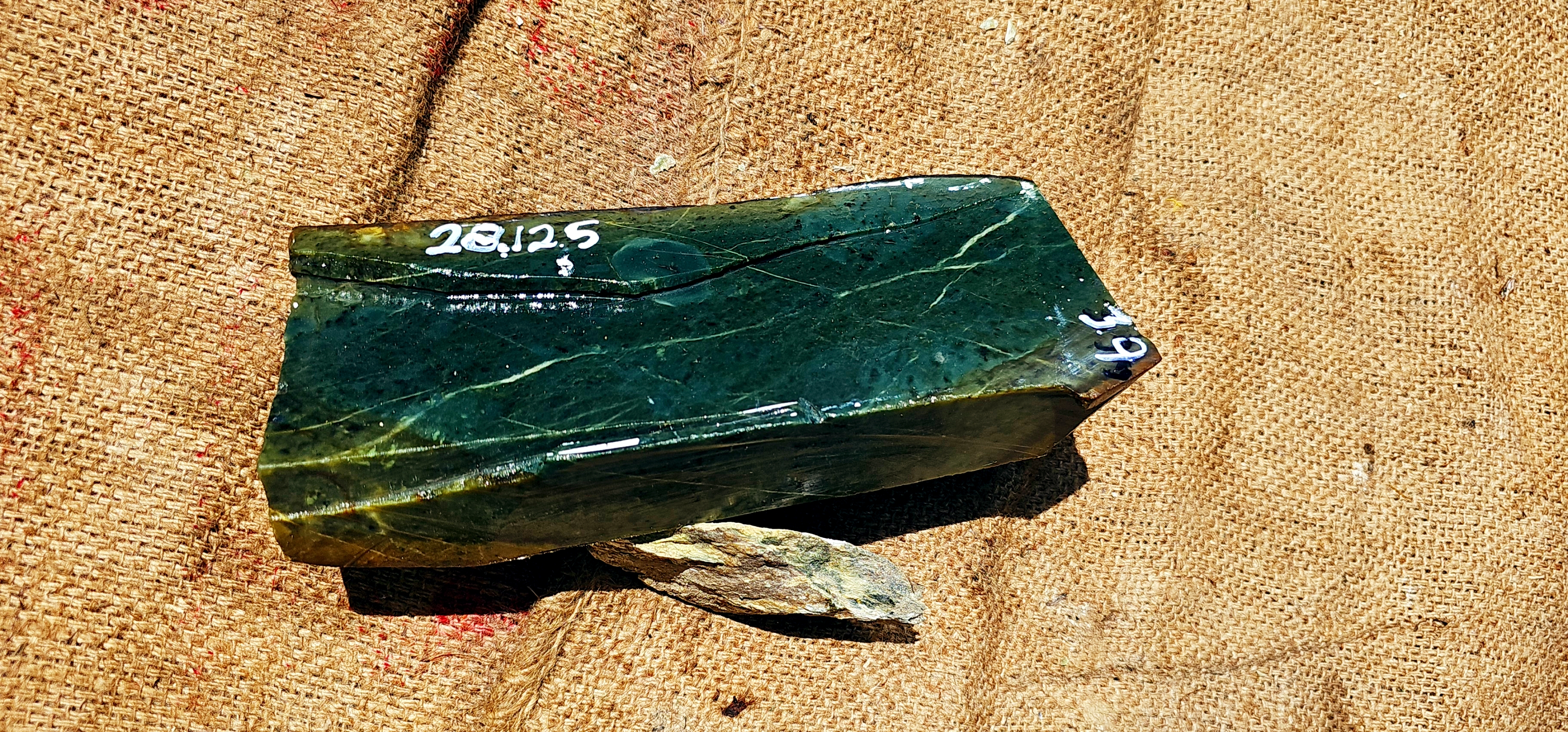 Aceh Natural Deep Nephrite jade with Rich Green Undertones and Organic Linear Veining Rough Stone – 3.9 KG