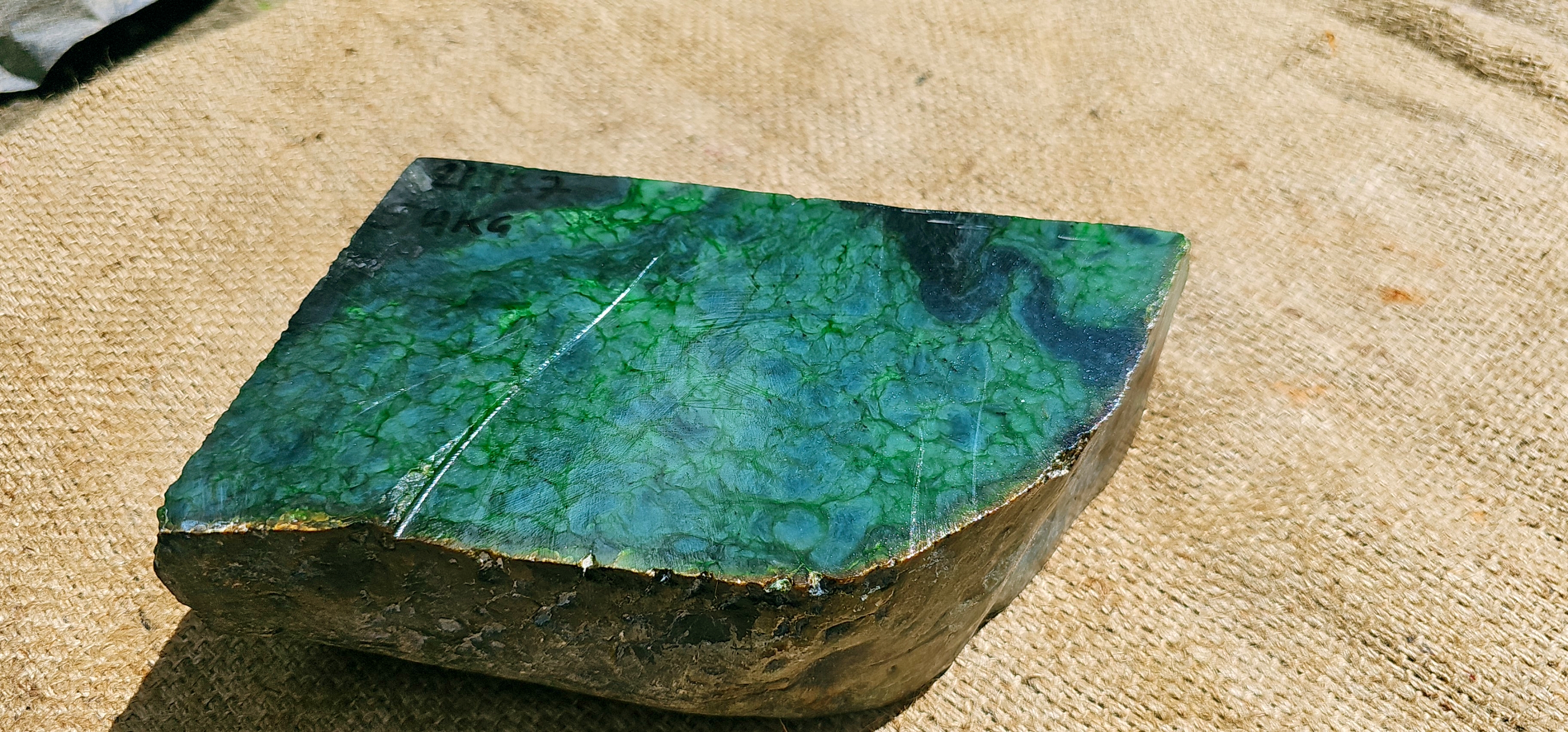 Aceh Natural Deep Forest Green Nephrite Jade with Organic Clouded Veining and Textured Rough Contours – 11 KG