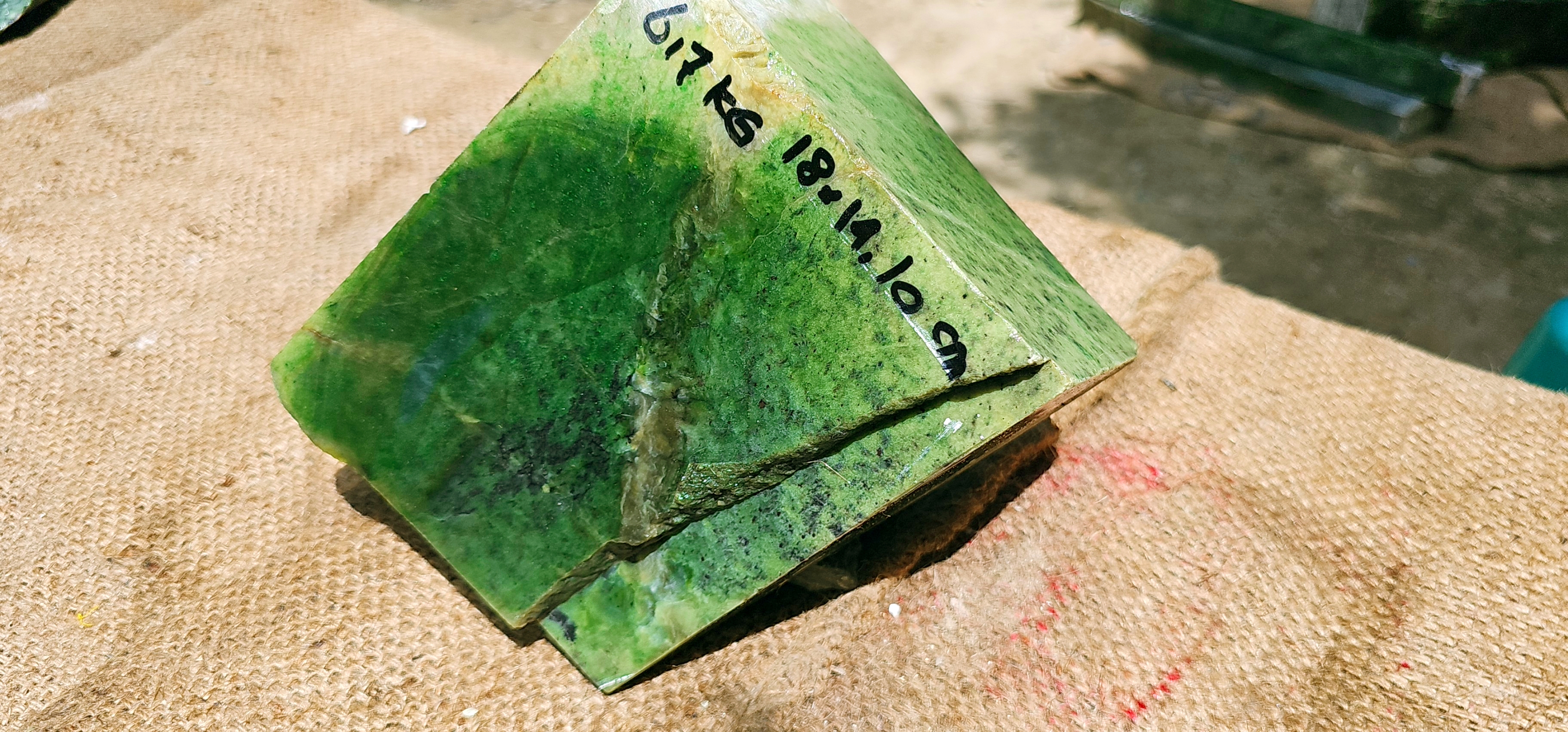Aceh Natural Deep Forest Green Nephrite Jade with Dark Mineral Mottling and Organic Vein Rough Stone – 6.7 KG