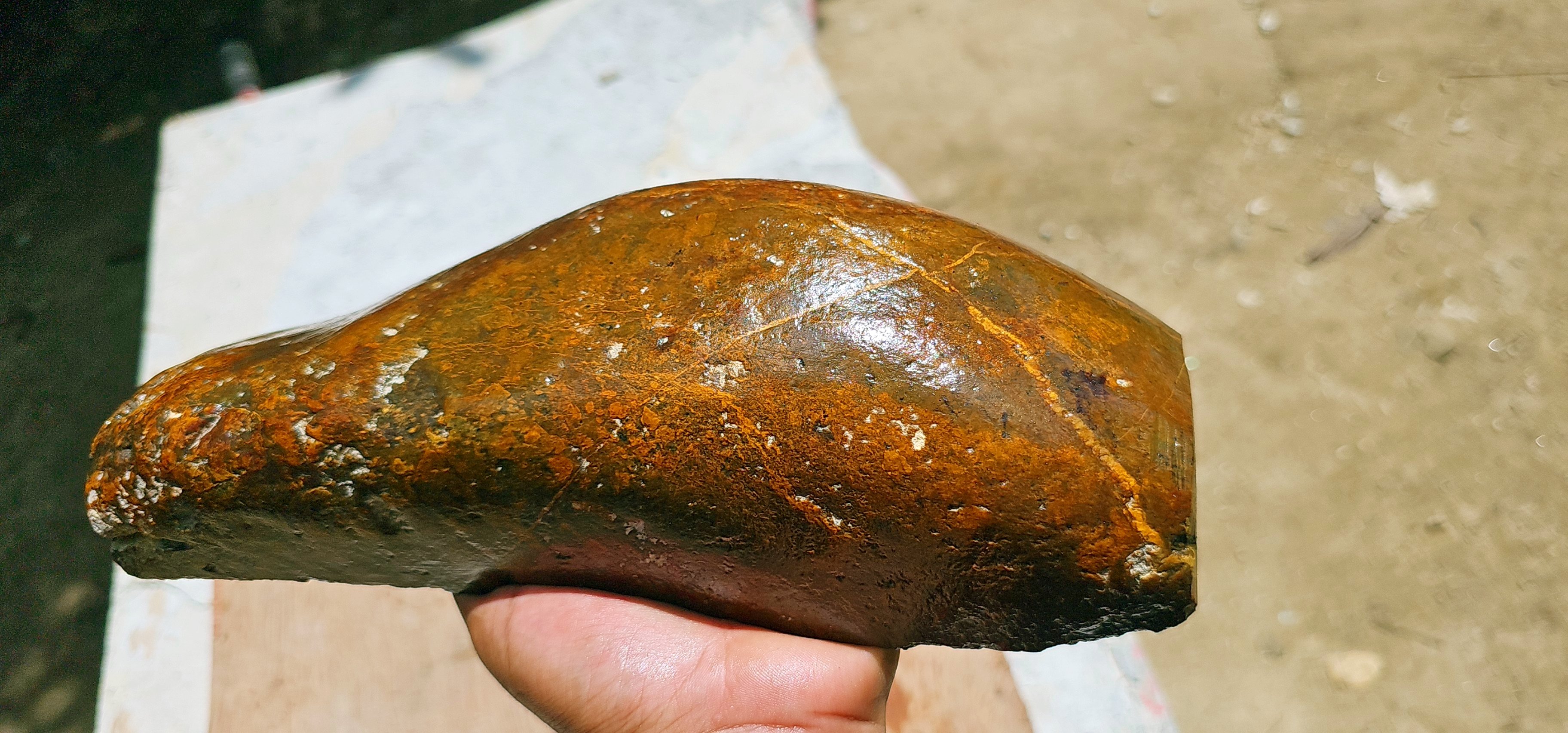 Aceh Natural Deep Forest Green and Olive Nephrite Jade Slab with Distinctive Mineral Veining Rough Stone – 3 KG
