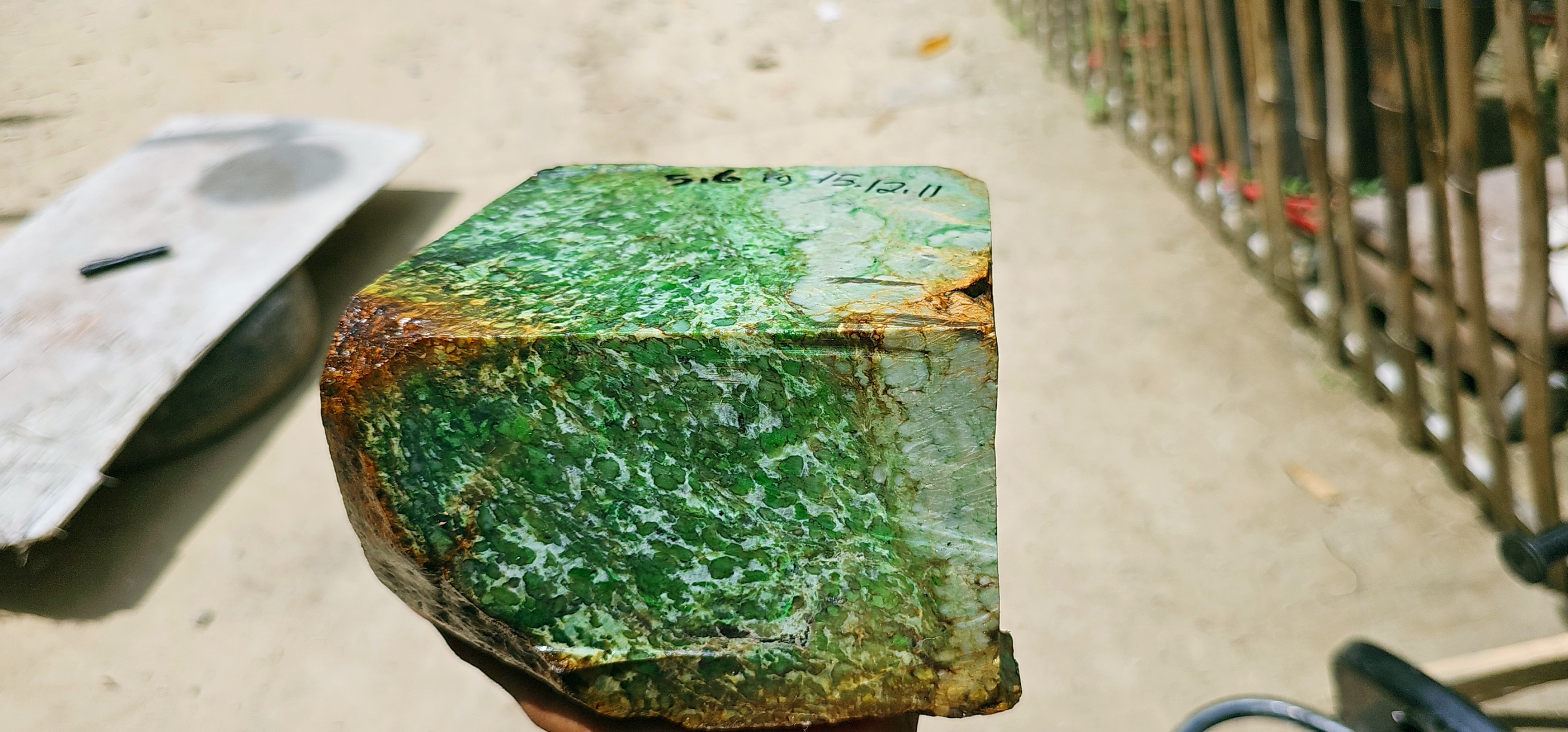Aceh Natural Moss Green and Creamy White Nephrite Jade with Organic Mottled Patches Rough Stone – 5.6 KG
