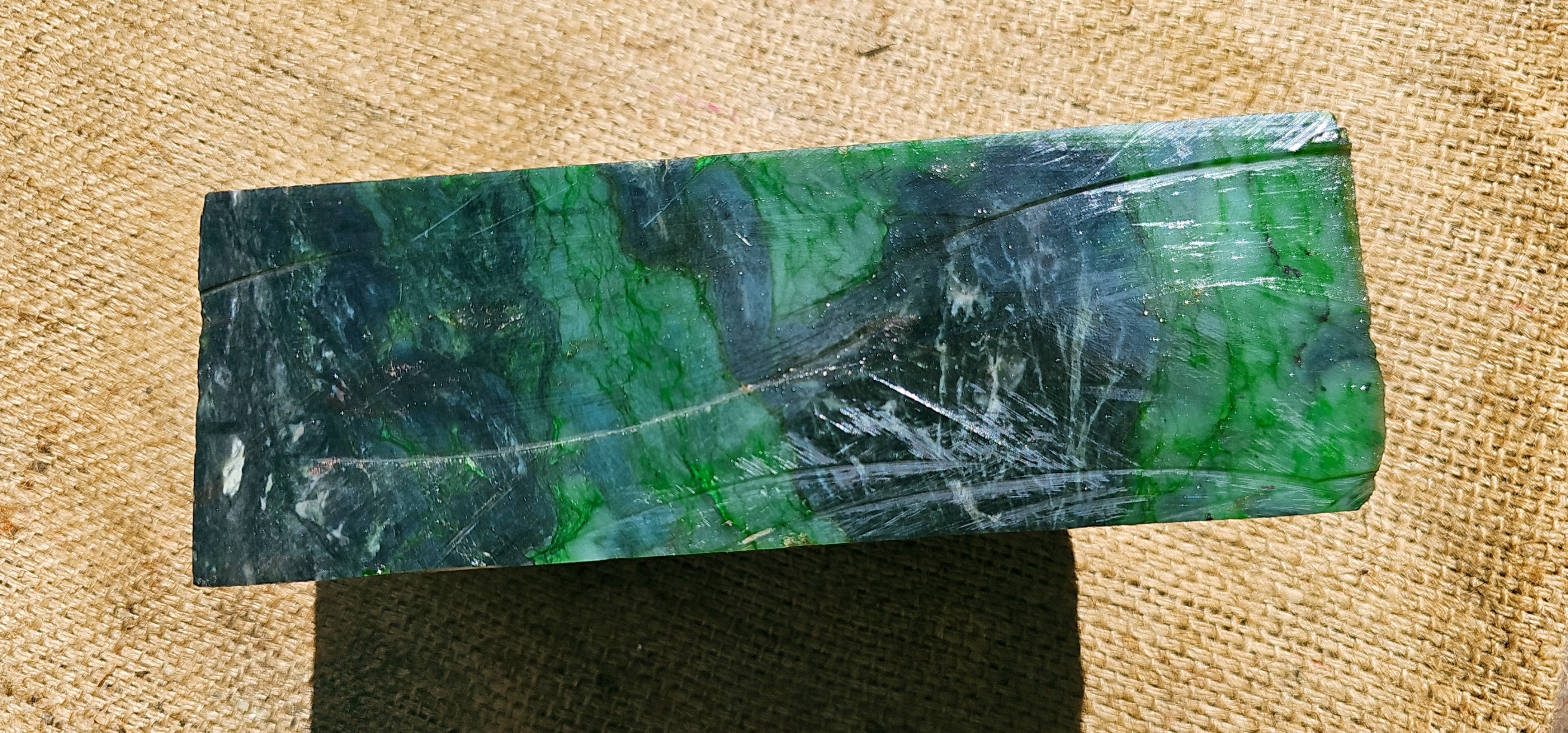 Aceh Natural Deep Forest Green Nephrite Jade with Organic Clouded Veining and Textured Rough Contours – 11 KG
