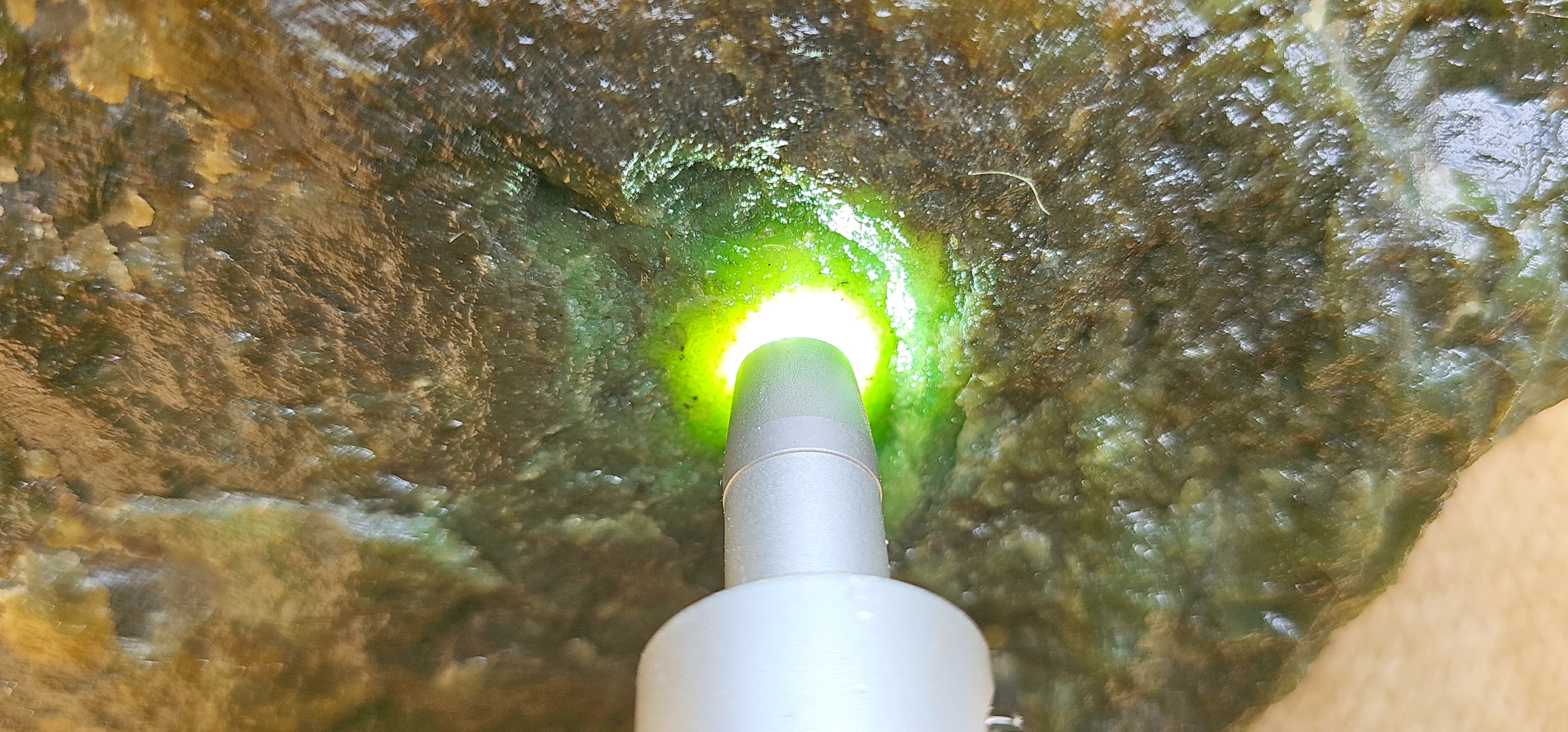 Aceh Natural Deep Nephrite Jade with Brownish Rind and Vibrant Green Translucency Rough Stone – 6.3 KG