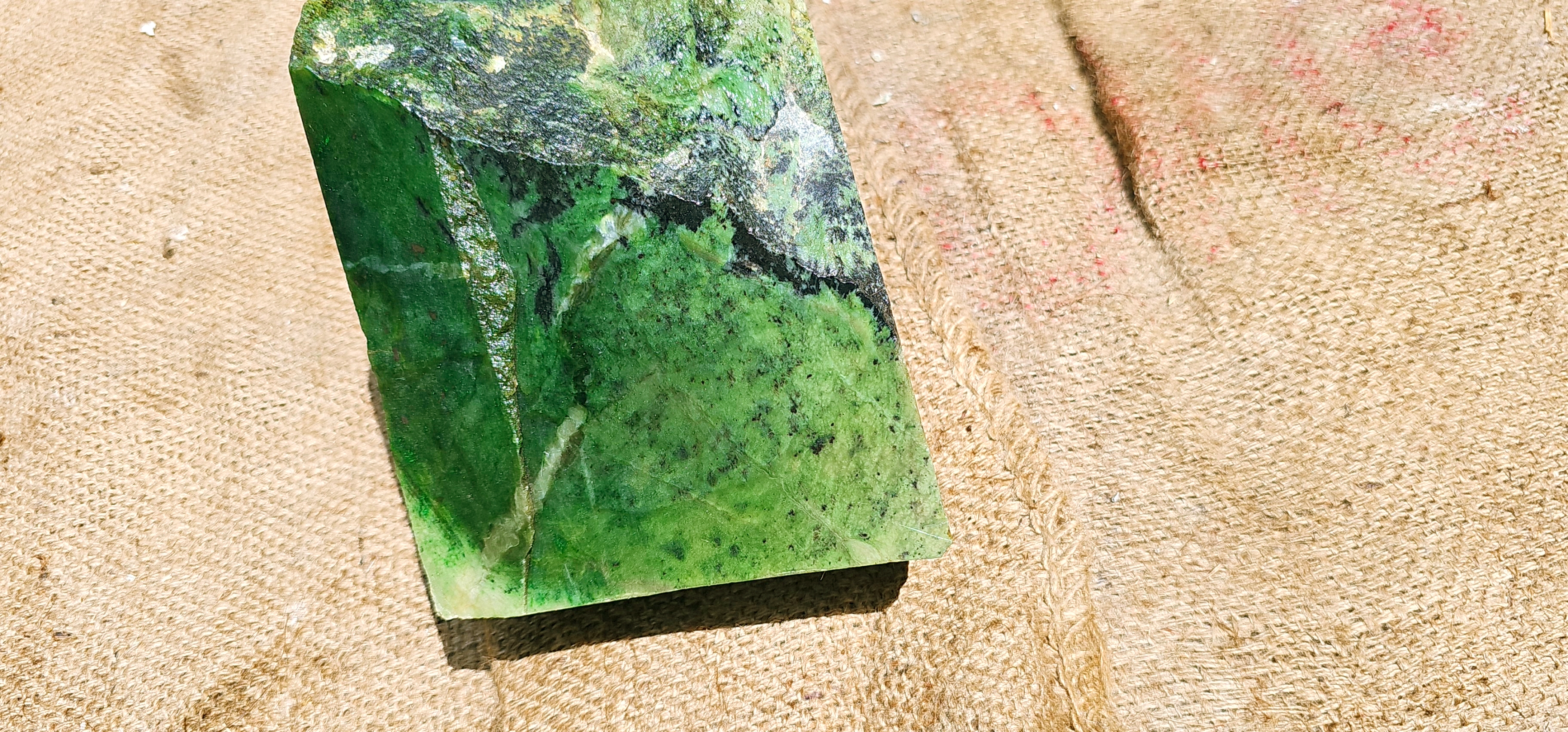 Aceh Natural Deep Forest Green Nephrite Jade with Dark Mineral Mottling and Organic Vein Rough Stone – 6.7 KG