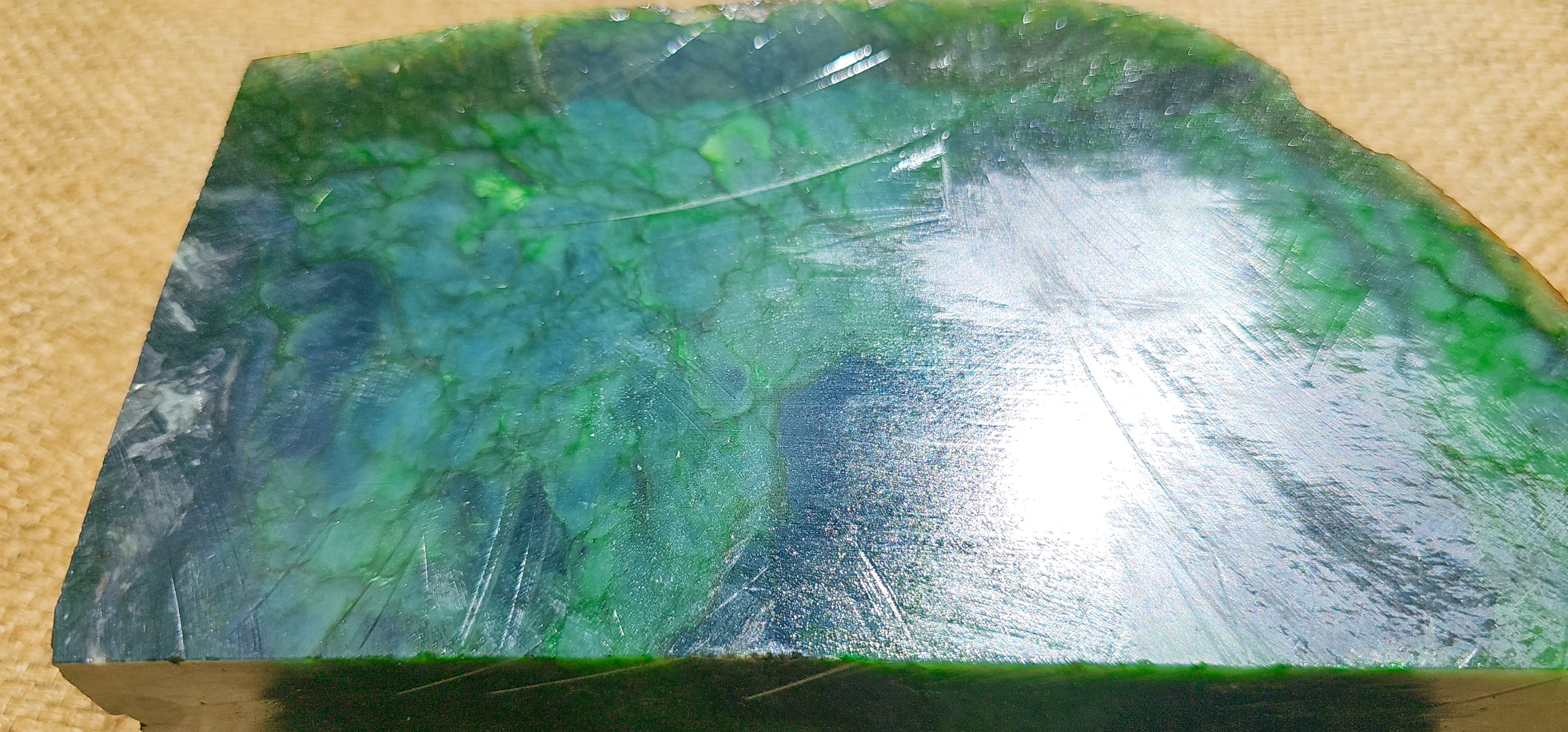 Aceh Natural Deep Forest Green Nephrite Jade with Organic Clouded Veining and Textured Rough Contours – 11 KG