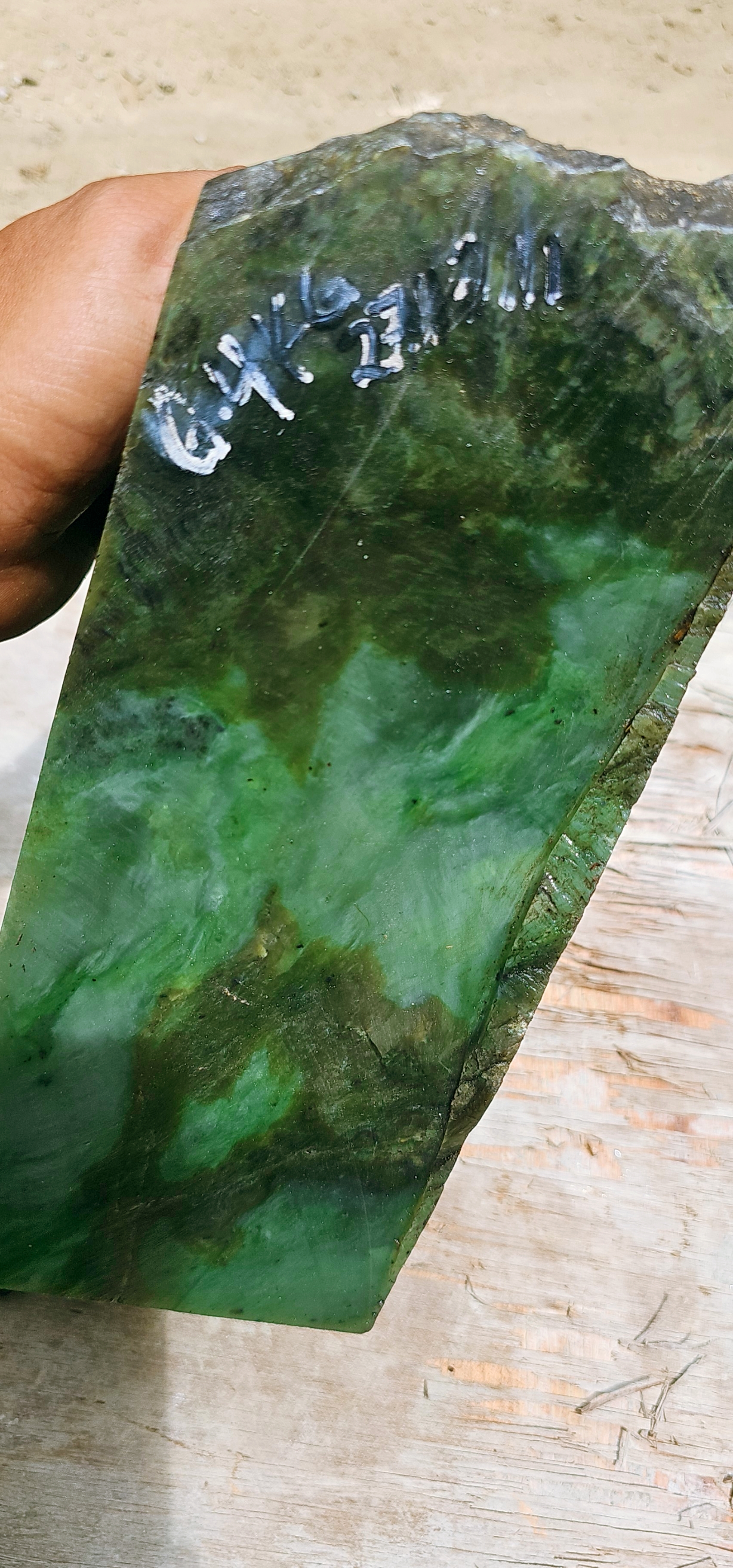 Aceh Natural Deep Forest Green and Moss Green Nephrite Jade with Clouded Veining Rough Stone – 6.4 KG