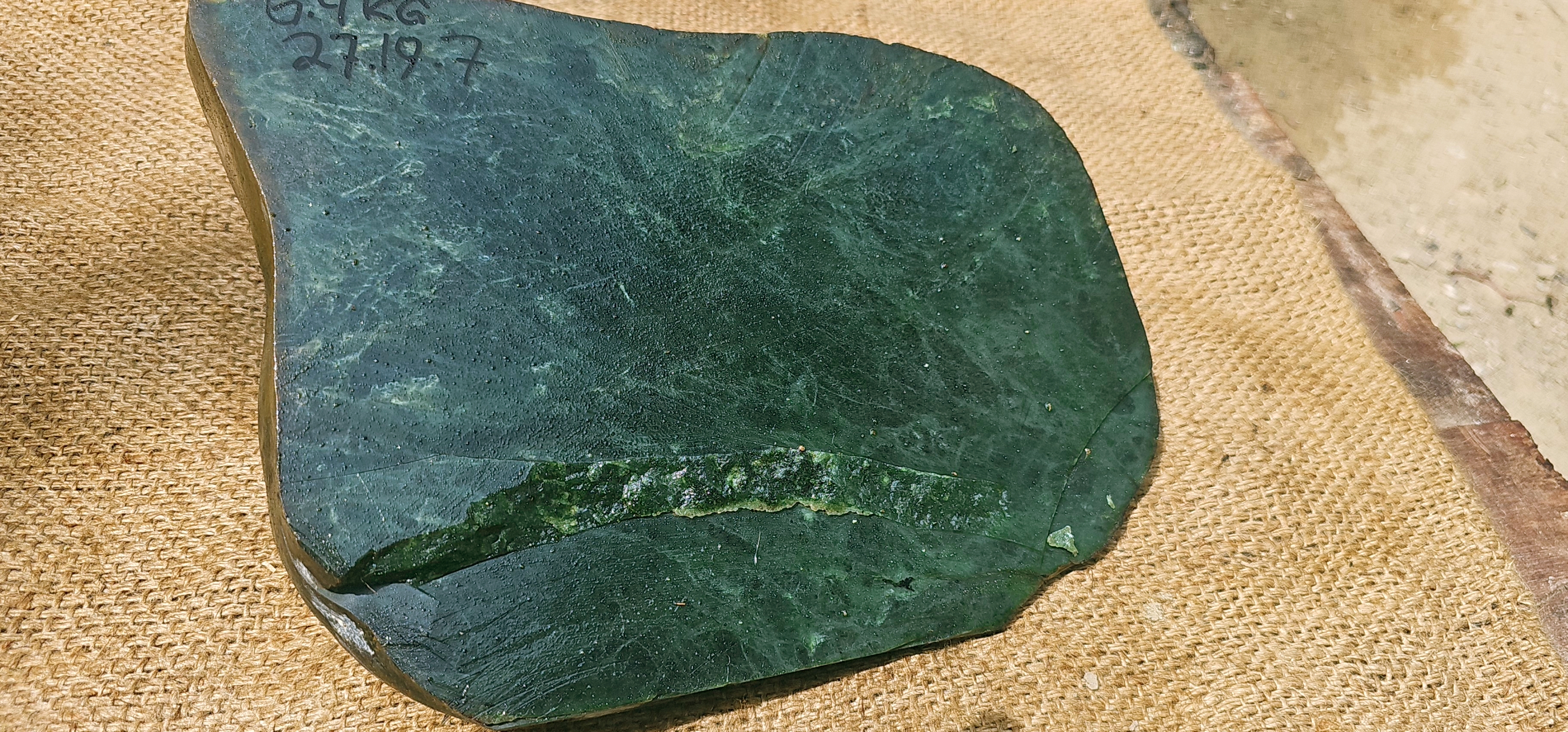 Aceh Natural Deep Nephrite Jade with Smoky Gray Undertones and Distinctive Mineral Veining Rough Stone – 6.4 KG