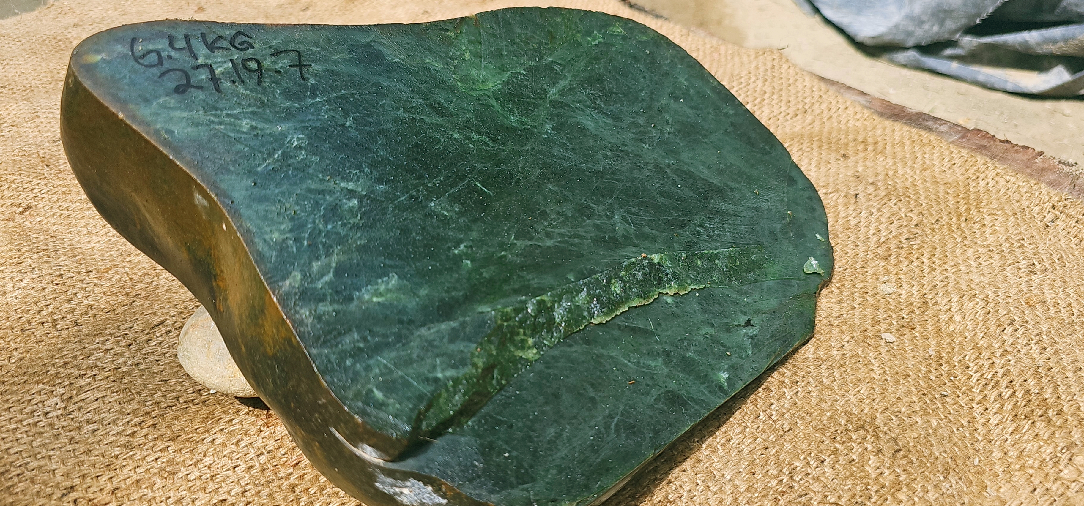 Aceh Natural Deep Nephrite Jade with Smoky Gray Undertones and Distinctive Mineral Veining Rough Stone – 6.4 KG