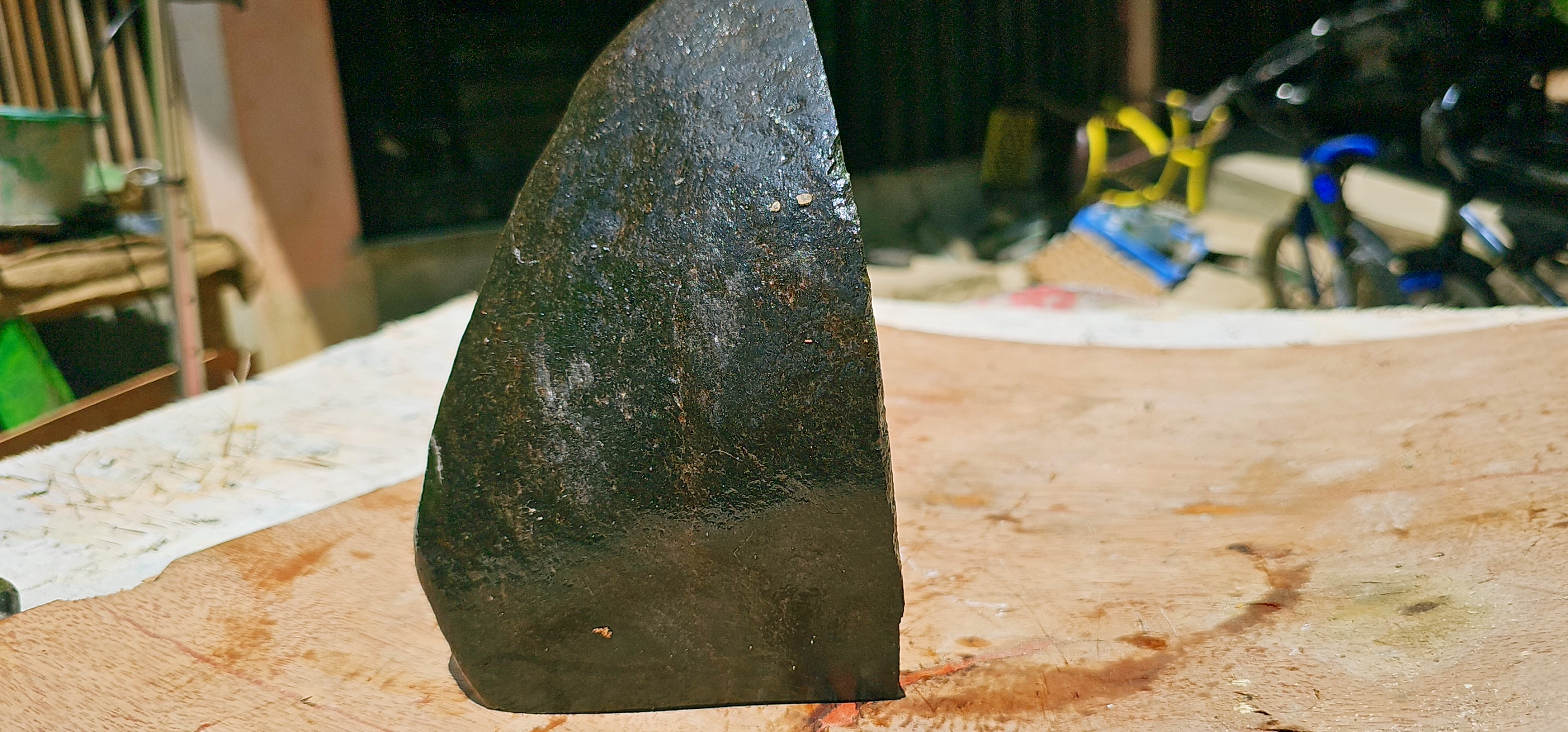 Aceh Natural Deep Forest Green Nephrite Jade with Organic Dark Mineral Veining Rough Stone – 2.7 KG