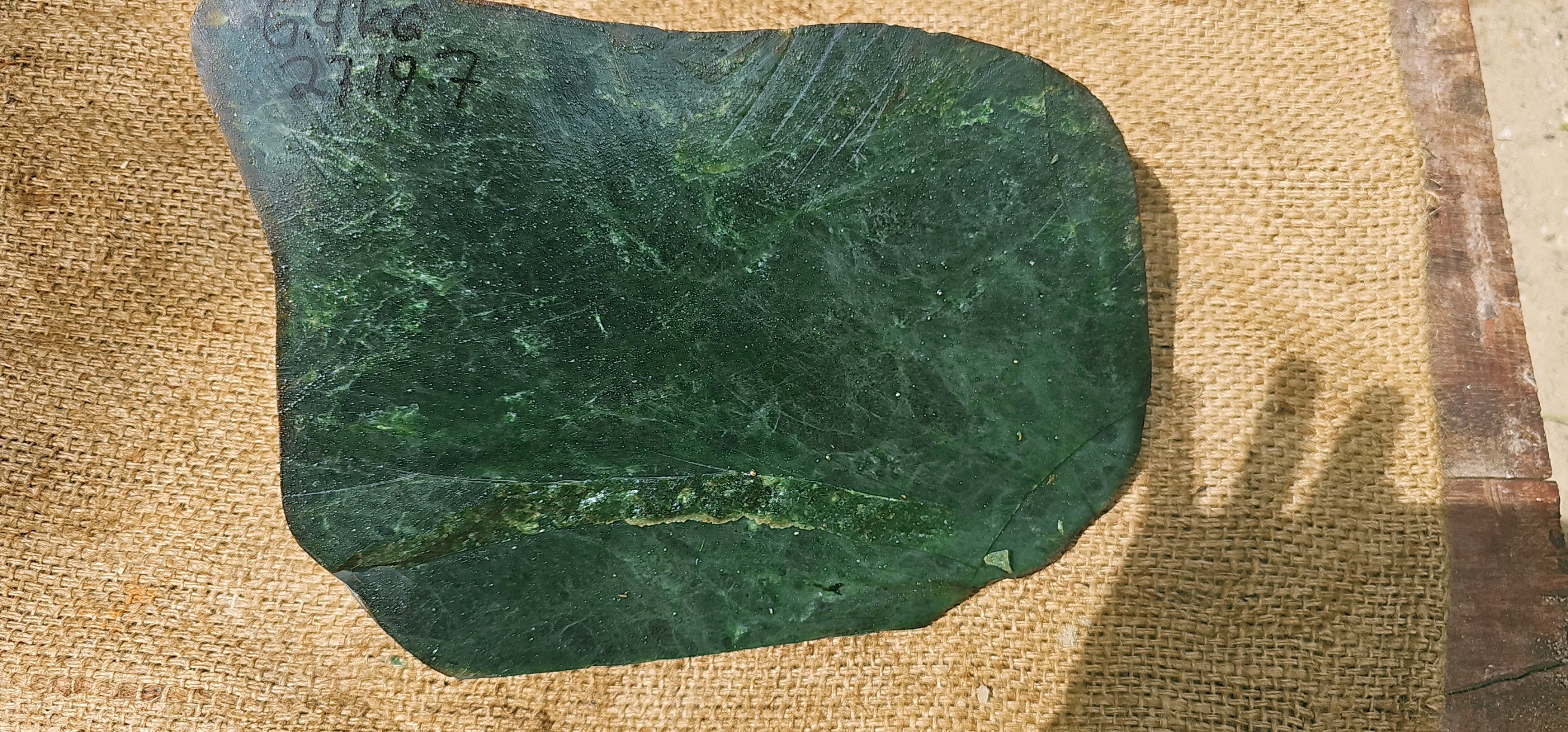 Aceh Natural Deep Nephrite Jade with Smoky Gray Undertones and Distinctive Mineral Veining Rough Stone – 6.4 KG