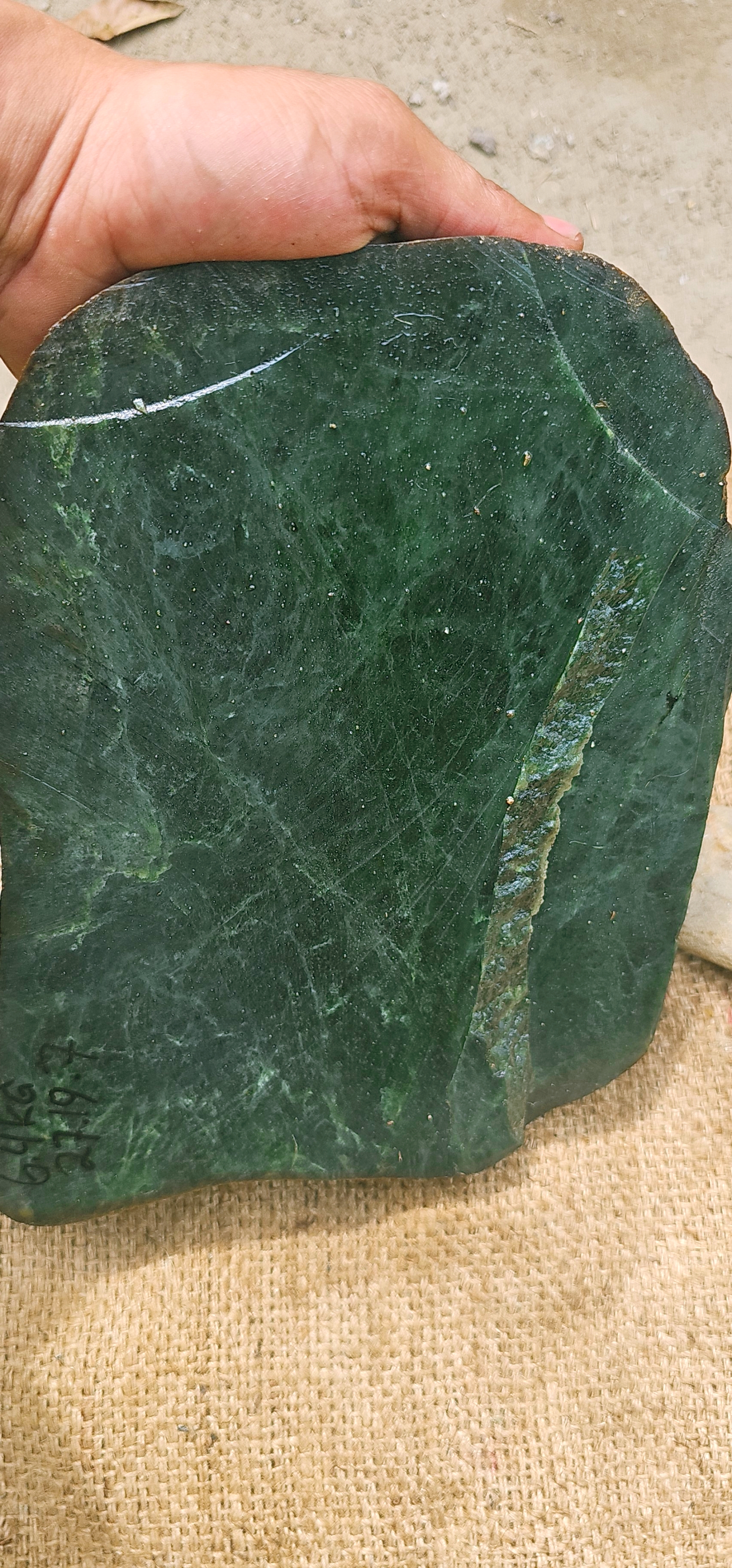 Aceh Natural Deep Nephrite Jade with Smoky Gray Undertones and Distinctive Mineral Veining Rough Stone – 6.4 KG
