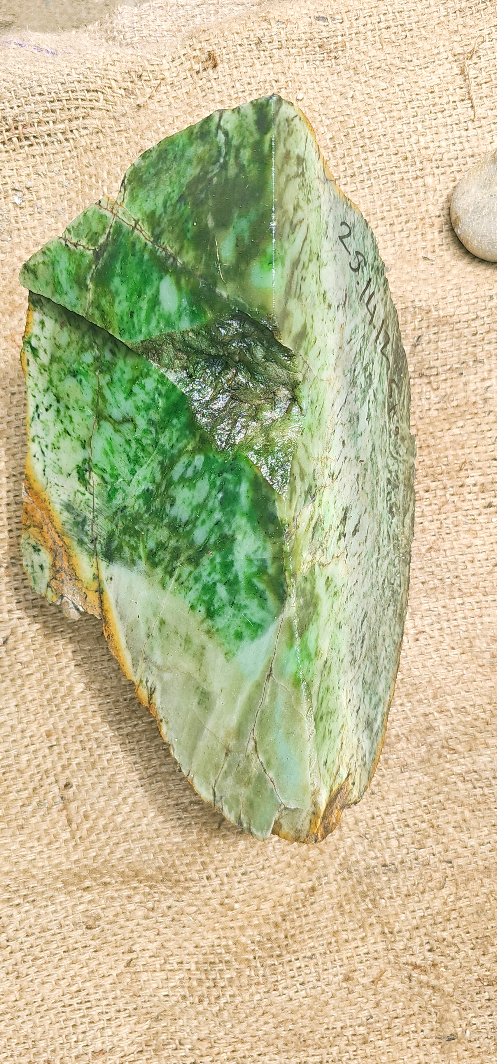 Aceh Natural Deep Moss Green Nephrite Jade with Organic Clouded Veining and Textured Rough Contours – 5 KG