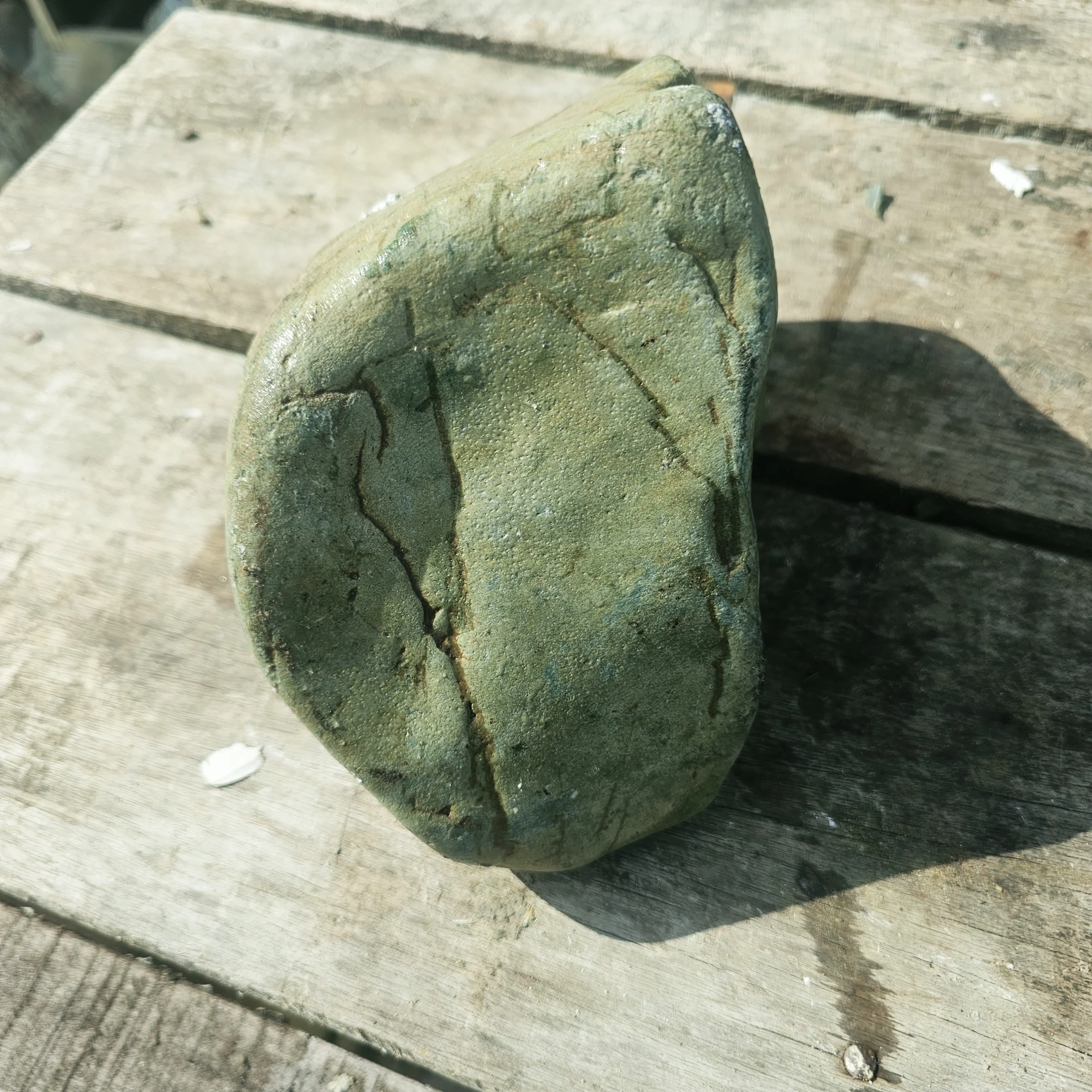 Aceh Natural Moss Green Nephrite Jade with Brown-Green Patches and Textured Rough Surface – 7 KG