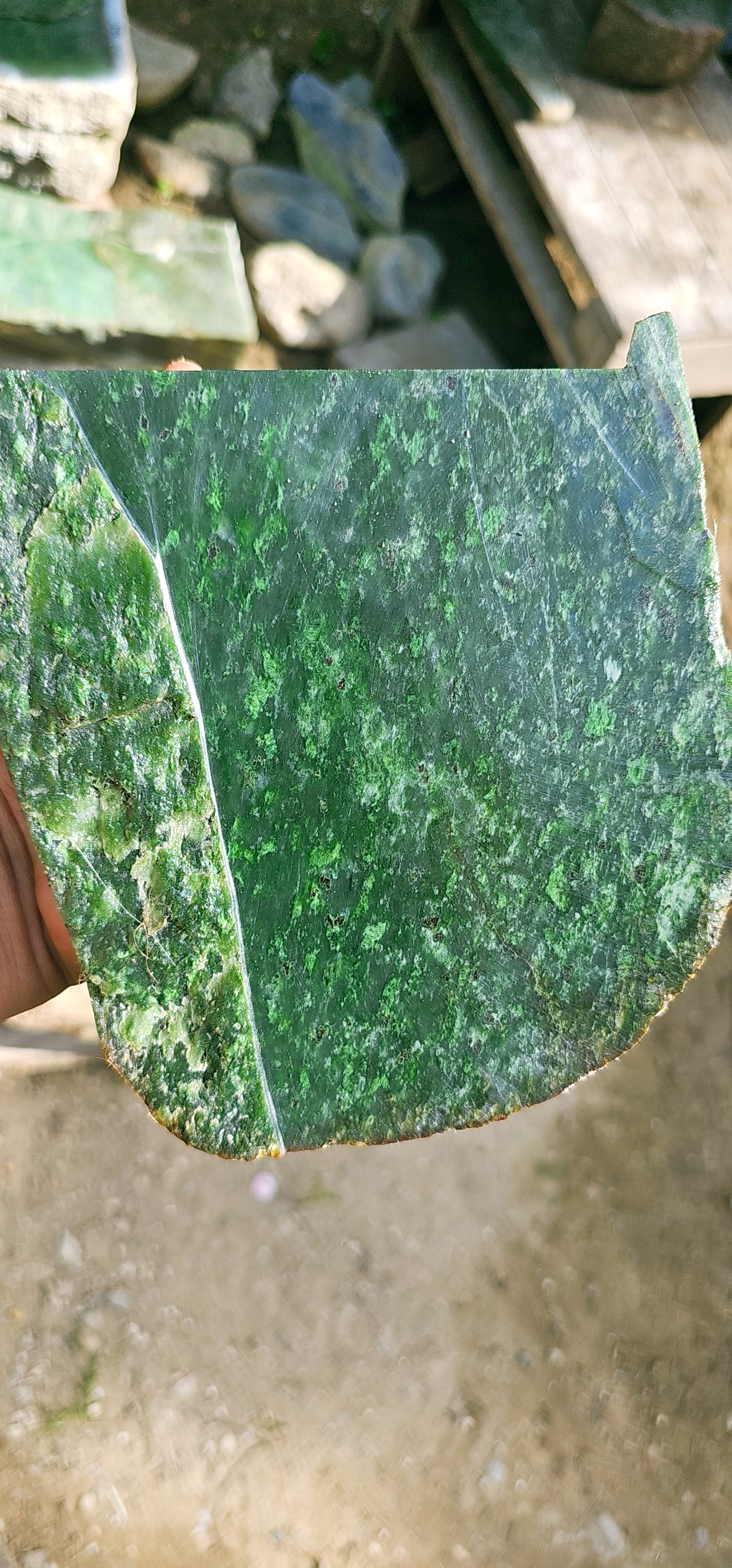 Aceh Natural Deep Forest Green Nephrite Jade with Organic Mottled Cloud Patterns Rough Stone – 2.5 KG