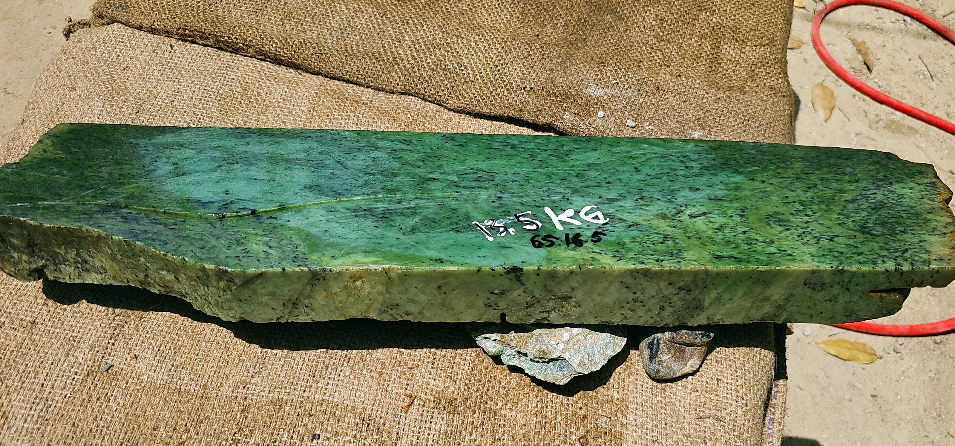 Aceh Natural Deep Forest Green and Moss Green Nephrite Jade Slab with Organic Mottled Veining Rough Stone - 13.5 KG