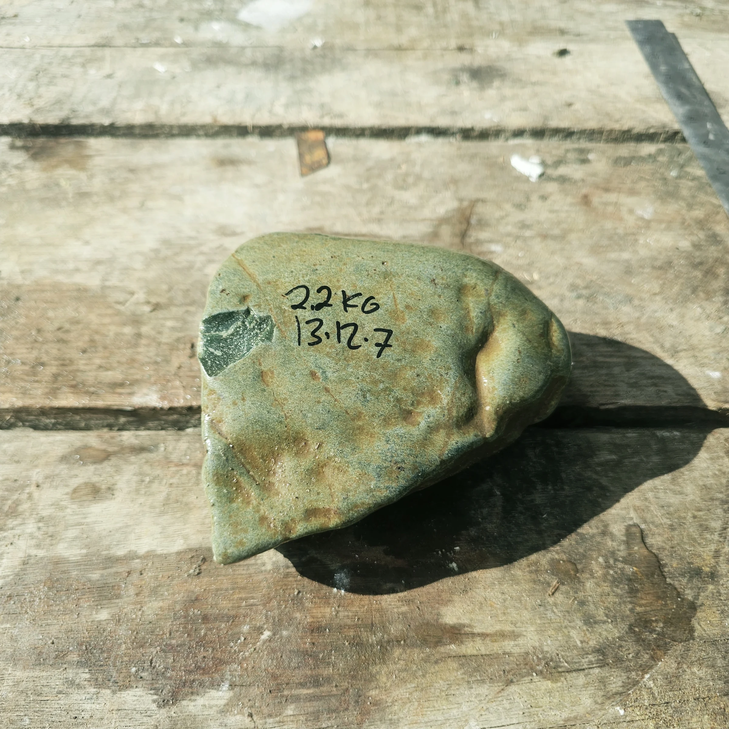 Aceh Natural Moss Green Nephrite Jade with Earthy Brown Patches and Organic Contour Rough Stone – 2.2 KG