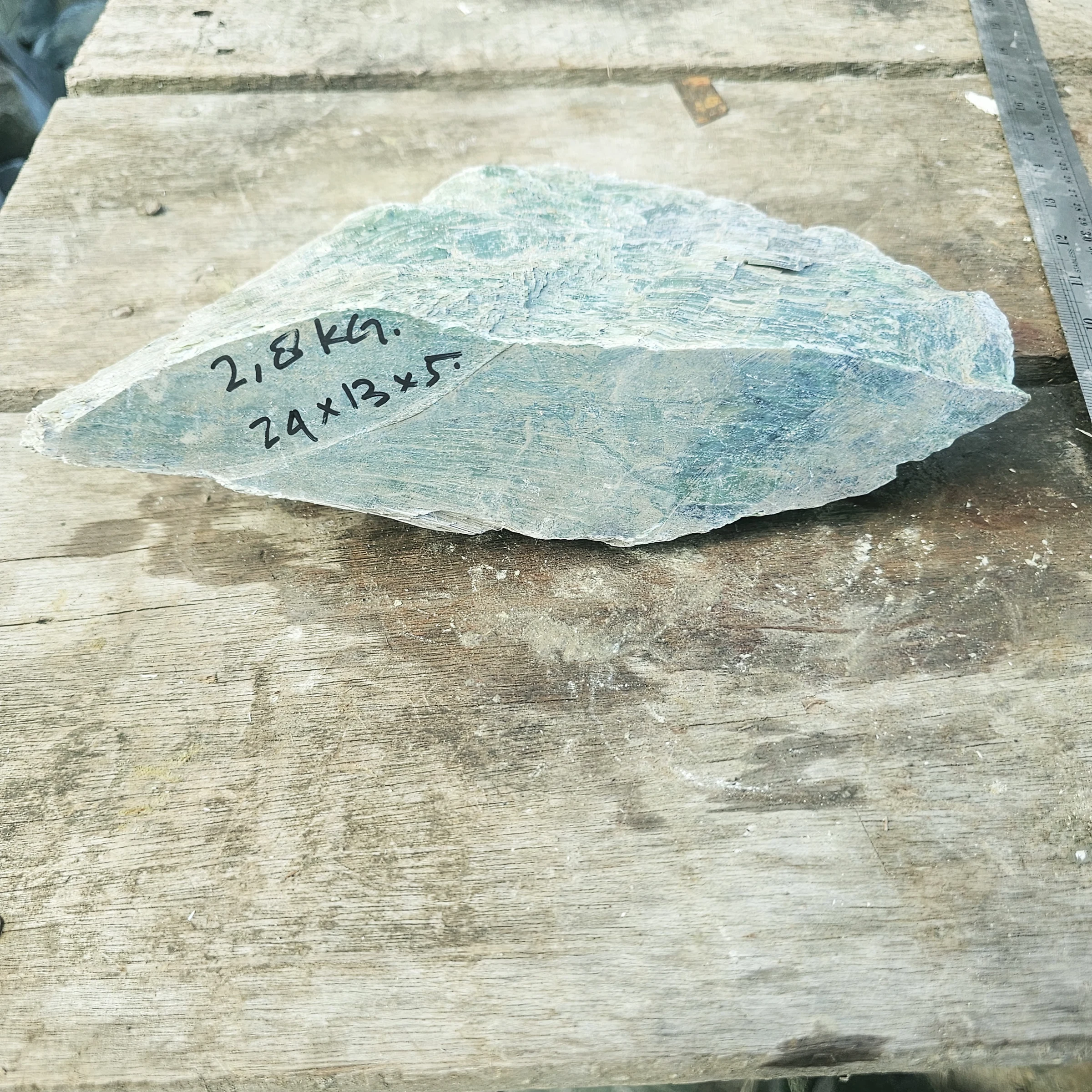 Aceh Natural Gray-Green Nephrite Jade with Textured Striations and Irregular Rough Contours – 2.8 KG