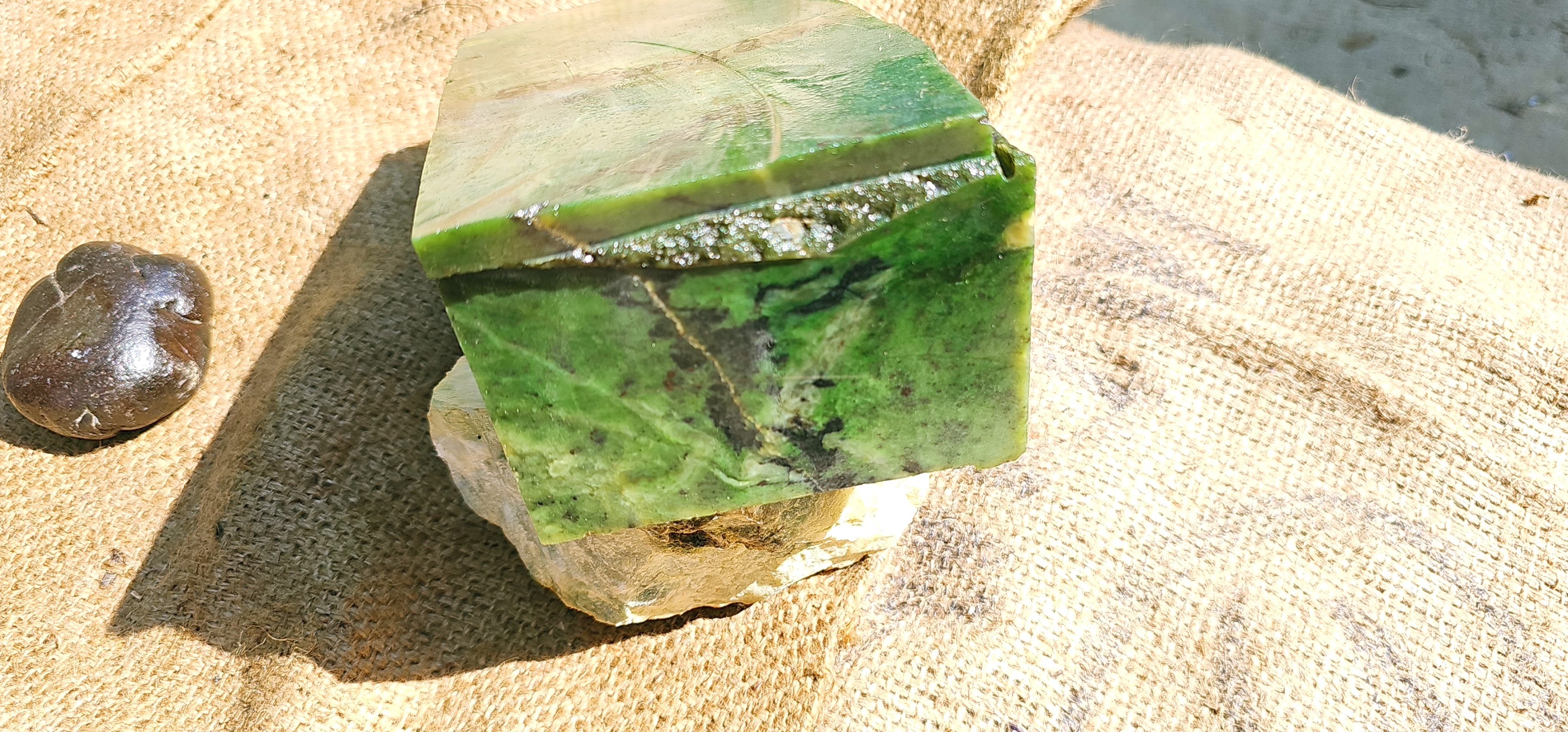 Aceh Natural Moss and Forest Green Nephrite Jade with Organic Clouded Veining Rough Stone – 5.7 KG