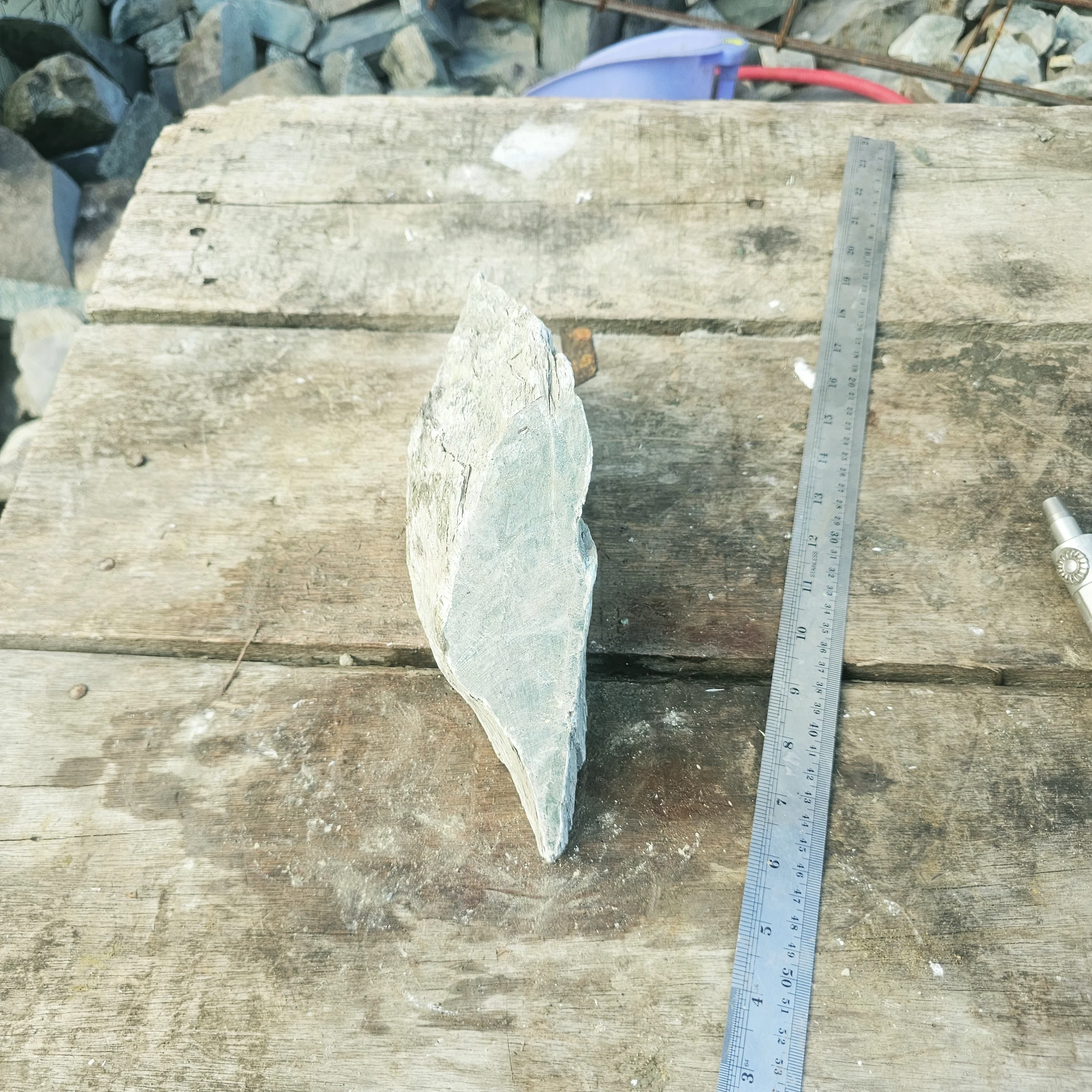 Aceh Natural Gray-Green Nephrite Jade with Textured Striations and Irregular Rough Contours – 2.8 KG