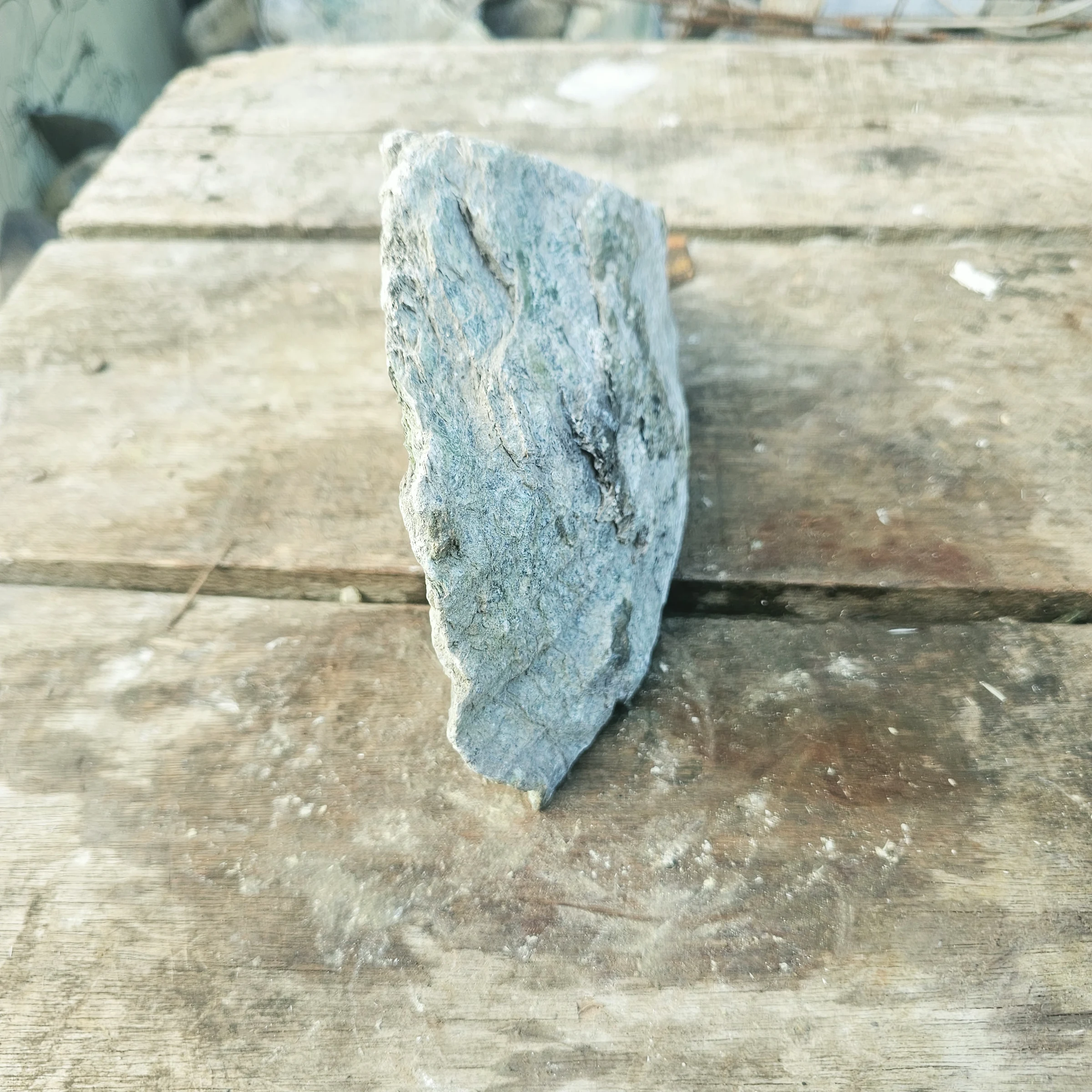 Aceh Natural Gray-Green Nephrite Jade with Textured Striations and Irregular Rough Contours – 2.8 KG