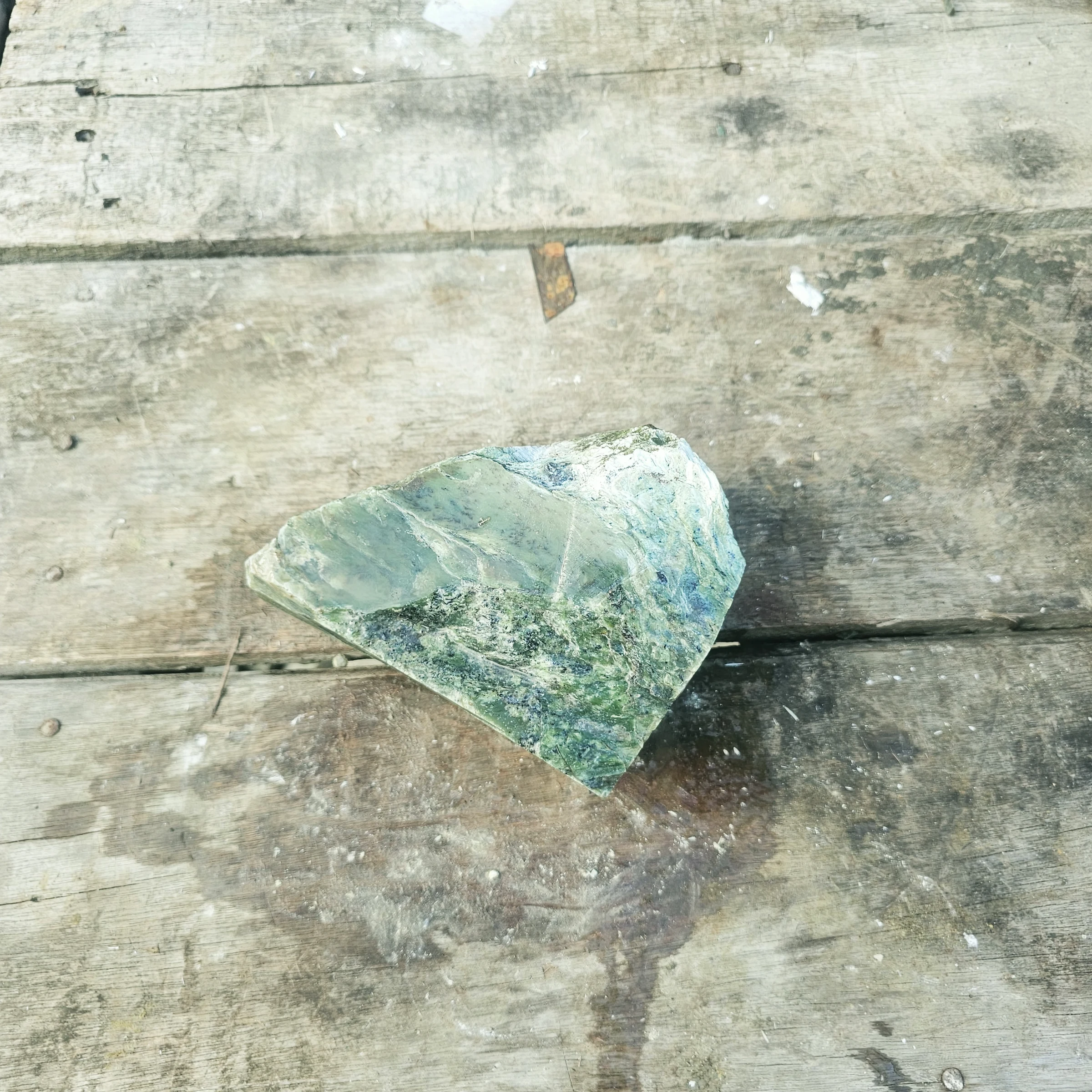 Aceh Natural Deep Forest Green Nephrite Jade with Organic Clouded Veining Rough Stone – 3.1 KG