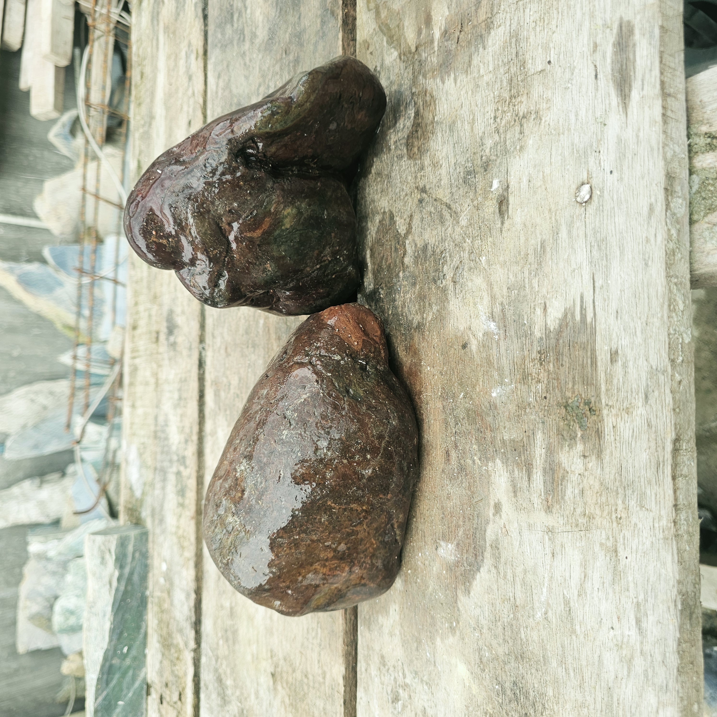 2PCS Aceh Natural Deep Blackjade Rough Stone Lot with Subtle Green undertones and Organic Weathered Contours – 3.7 KG