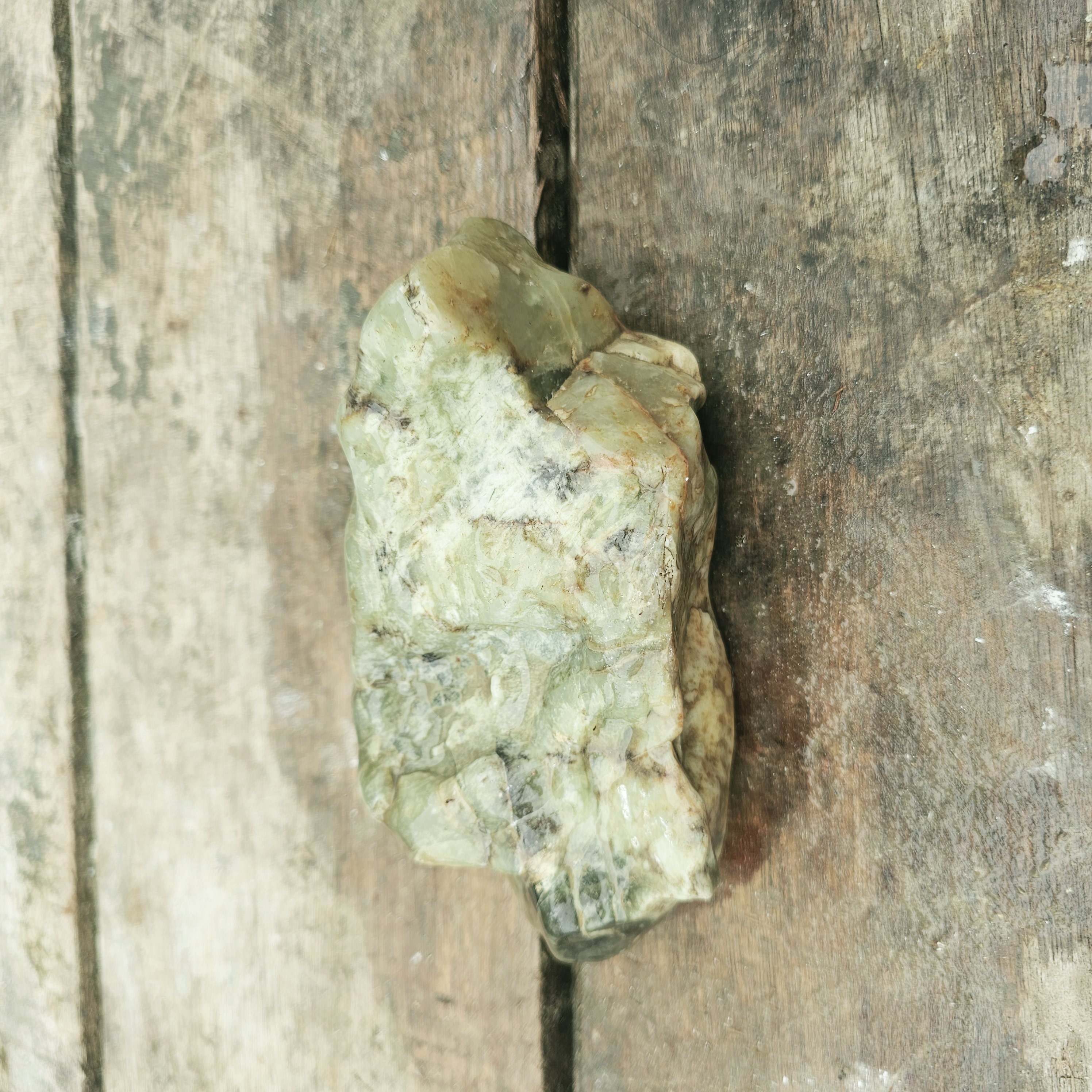 Aceh Natural Moss Green Ice Jade with Layered Mineral Veining and Irregular Rough Contours Rough Stone – 1.8 KG